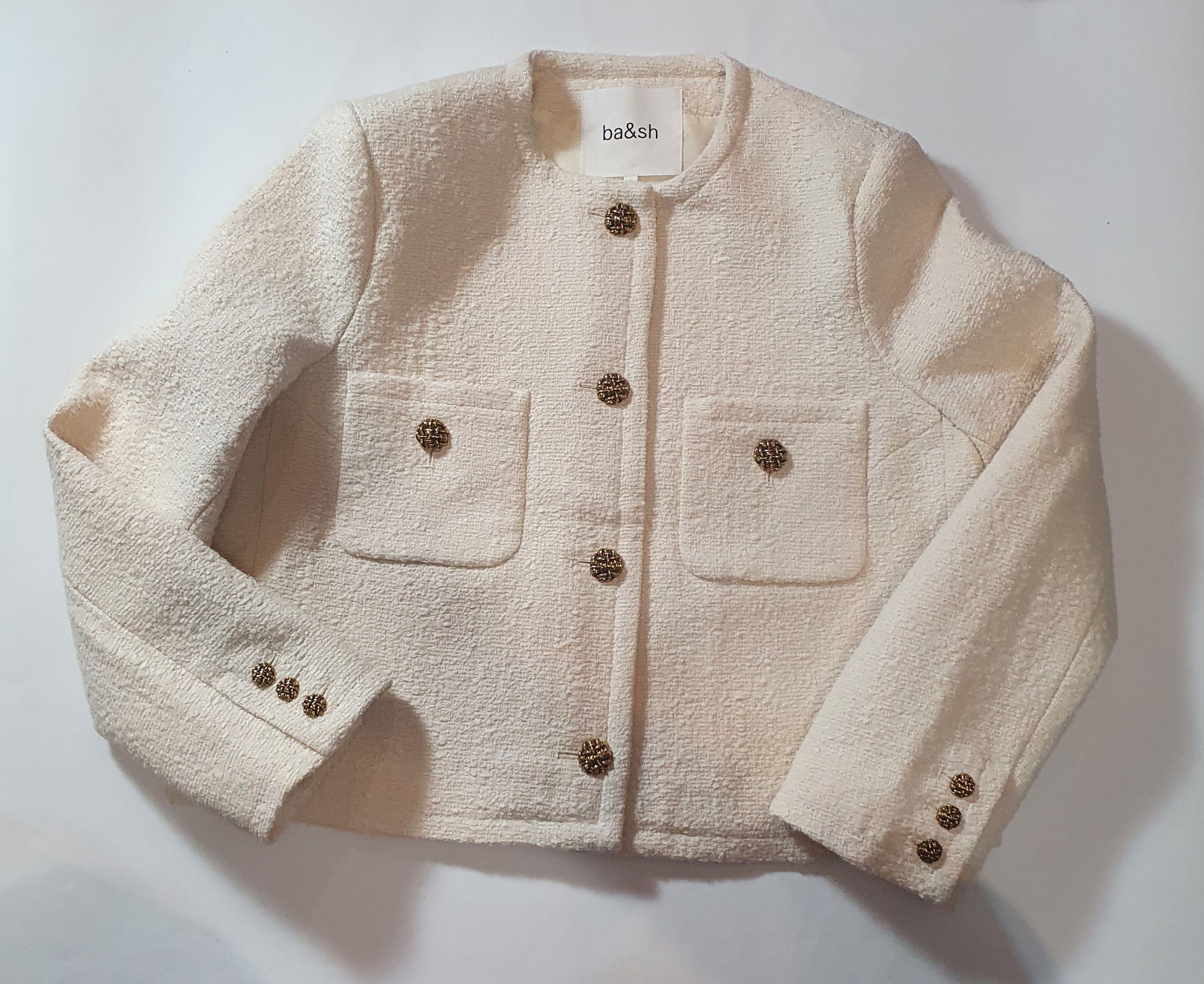 ba&sh Tweed Ecru Jacket Size S / US 4 / IT 40 - 6 Thumbnail