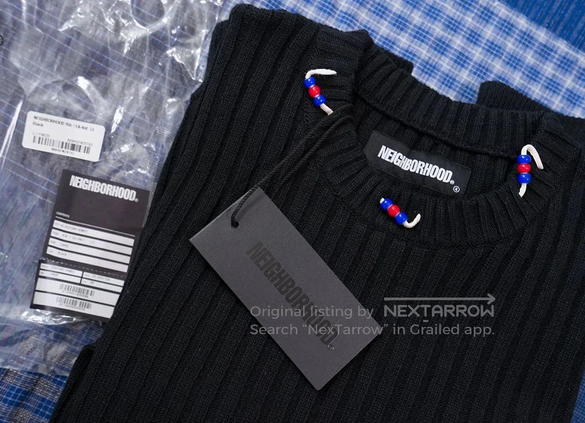 Neighborhood Neighborhood Rib Knit Sweater with Necklace. Size US L / EU 52-54 / 3 - 5 Thumbnail