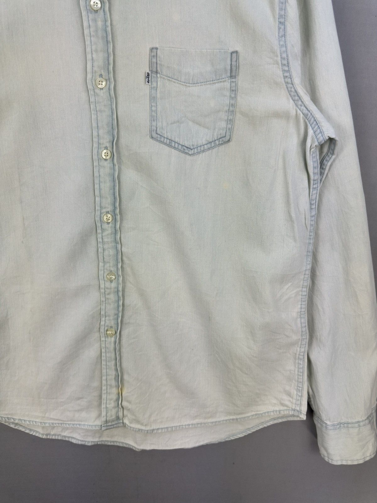 Levi's Levis White Tab Denim Worker Flannel Shirt Button Up Size US L / EU 52-54 / 3 - 3 Thumbnail