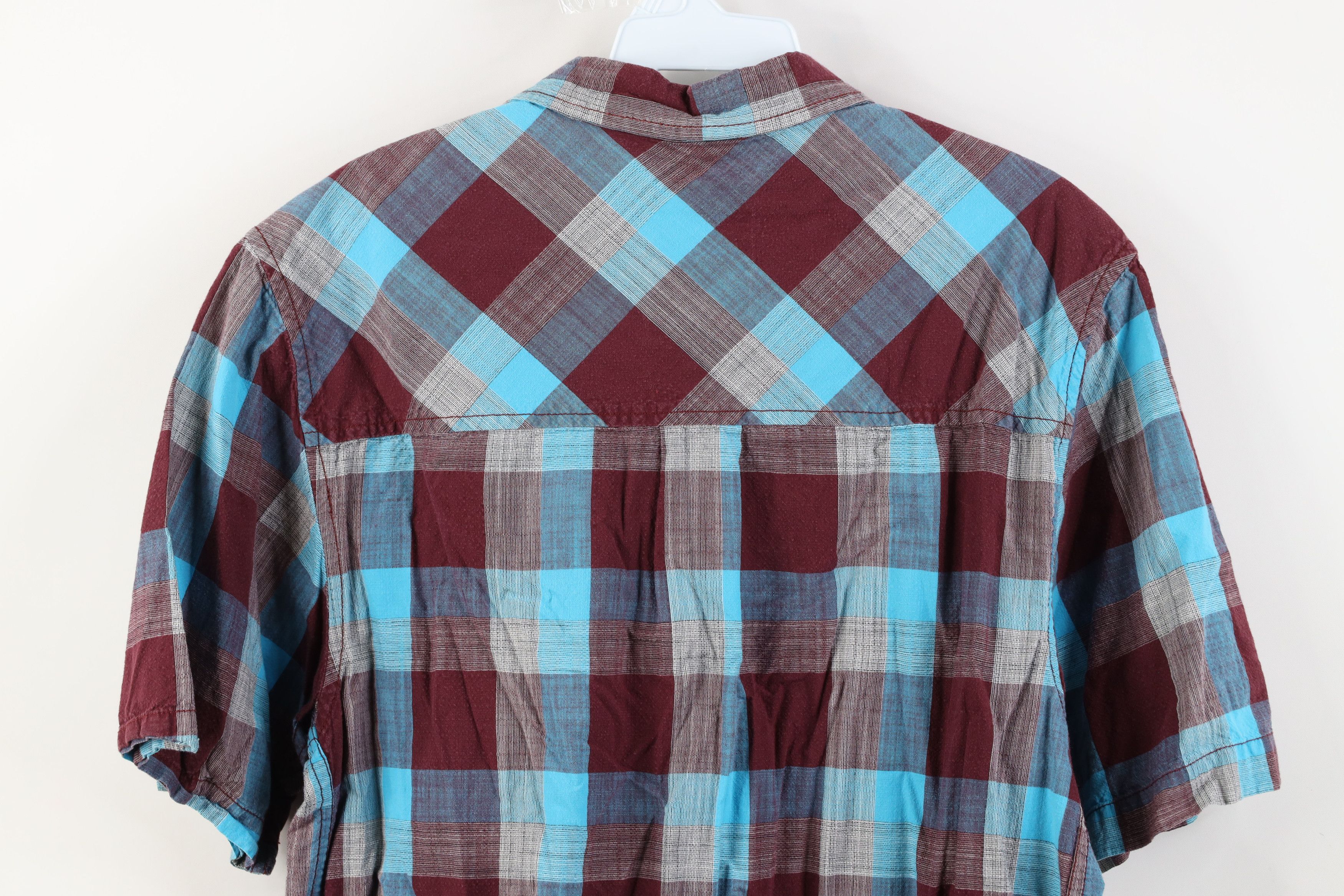 KAVU Kavu Seersucker Short Sleeve Collared Button Shirt Plaid Size US M / EU 48-50 / 2 - 15 Thumbnail