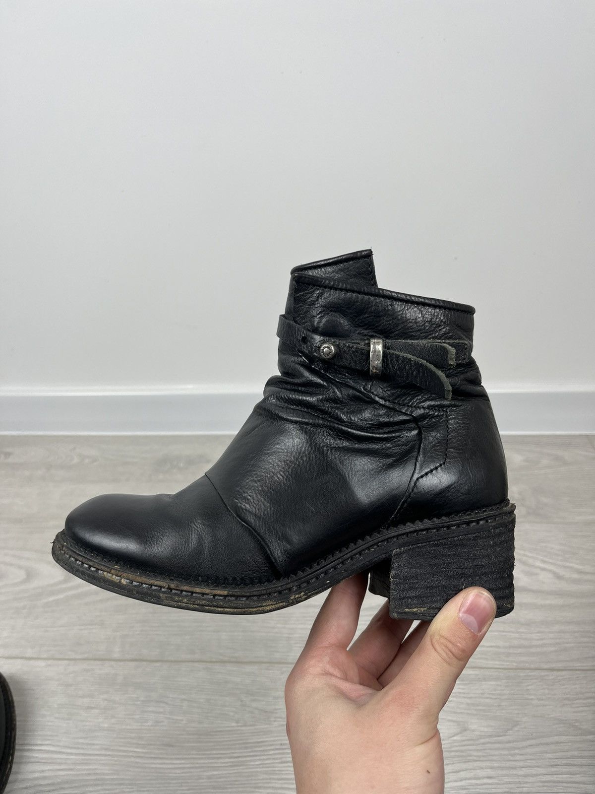 A.S.98 × Leather Airsteps A.S. 98 Black Leather Heel Zip Avante Garde Boots Size US 7 / IT 37 - 12 Thumbnail