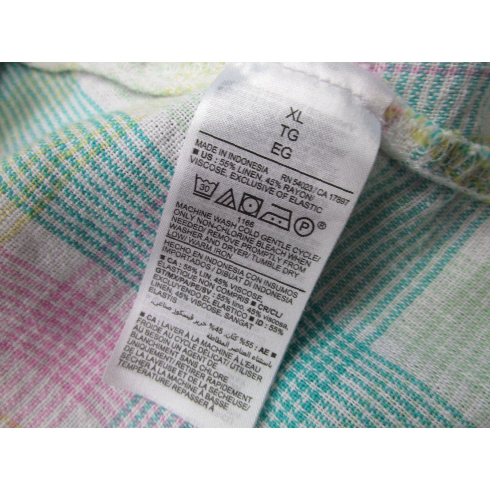 Old Navy Old Navy Dress Womens XL Multicolor Plaid Linen Blend Tie Front Sundress Summer Dress Size XL / US 12-14 / IT 48-50 - 5 Thumbnail