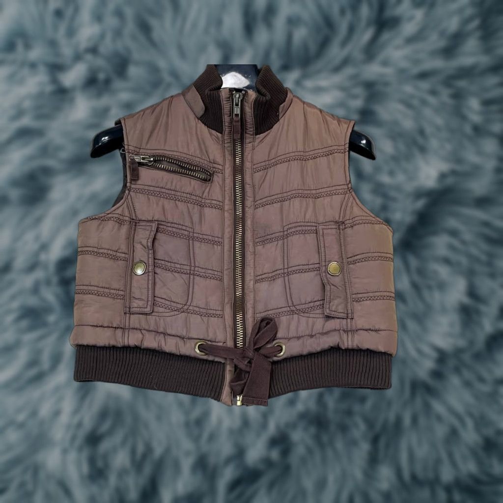 Mossimo Mossimo Supply Co Puffer Vest Womens L Blue Solid Sleeveless Full Zip Pockets Outdoor Fall Winter Spring Casual Size L / US 10 / IT 46 - 1 Thumbnail