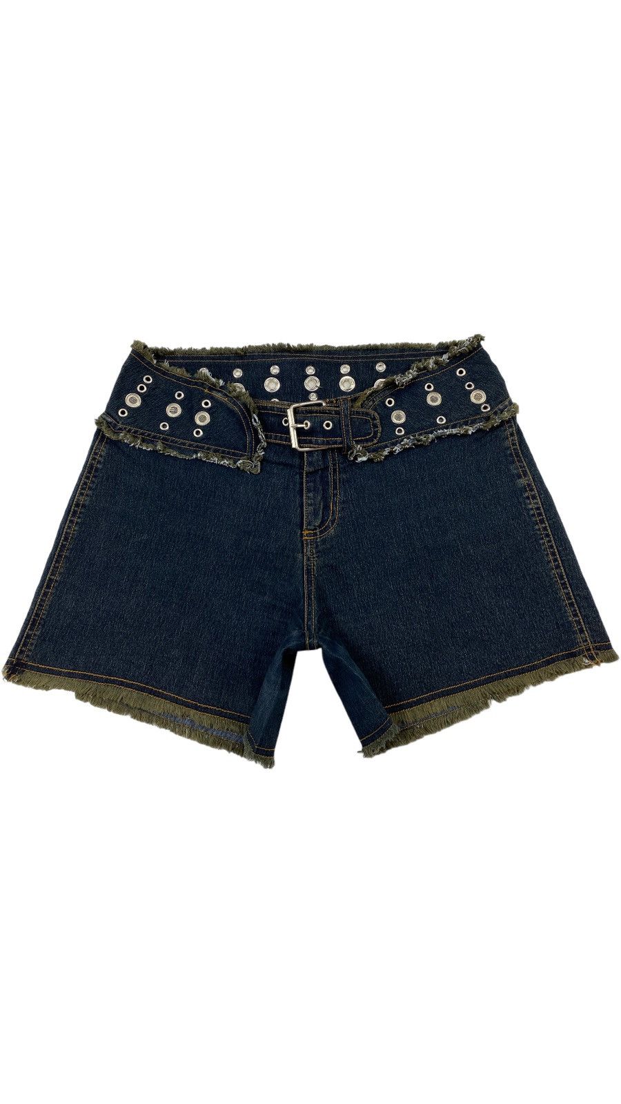 Vintage LASTDROP🔥 Y2K Studded Distressed Style Boho Belt Mini Shorts Size 28" / US 6 / IT 42 - 1 Thumbnail
