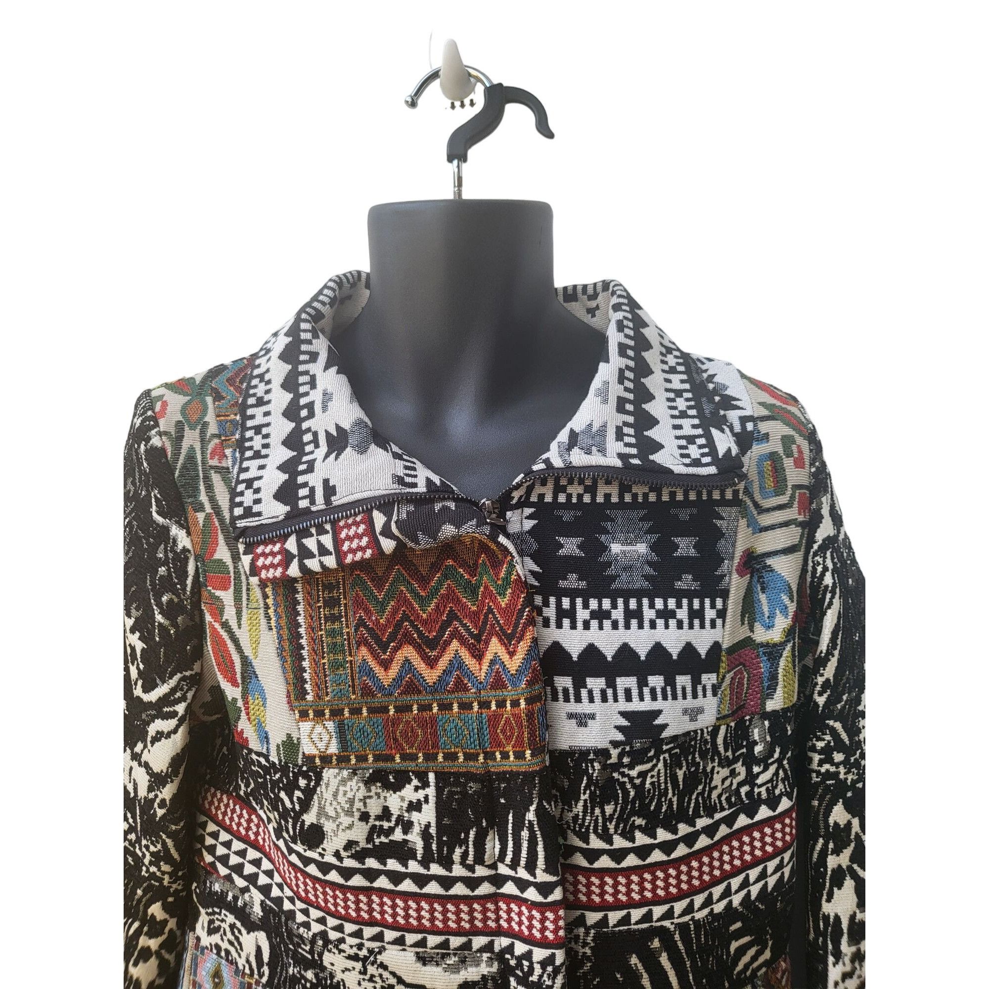 Other Dor Dor Couture Peacoat Sz M Southwestern Art Patchwork Cott Size M / US 6-8 / IT 42-44 - 2 Thumbnail