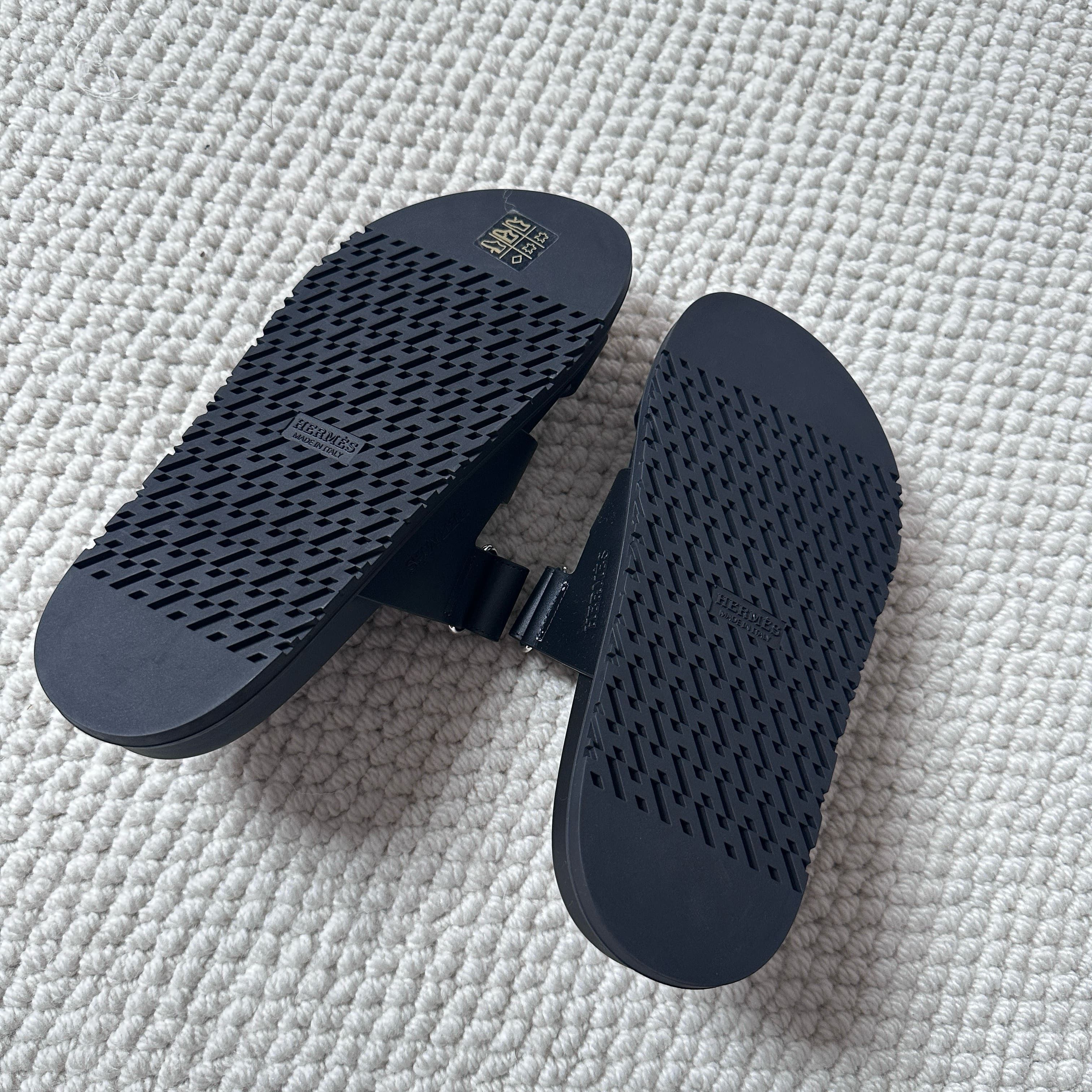 Hermes Hermes Chypre Sandal Black Calfskin Leather Fullbox Size US 7 / IT 37 - 12 Thumbnail