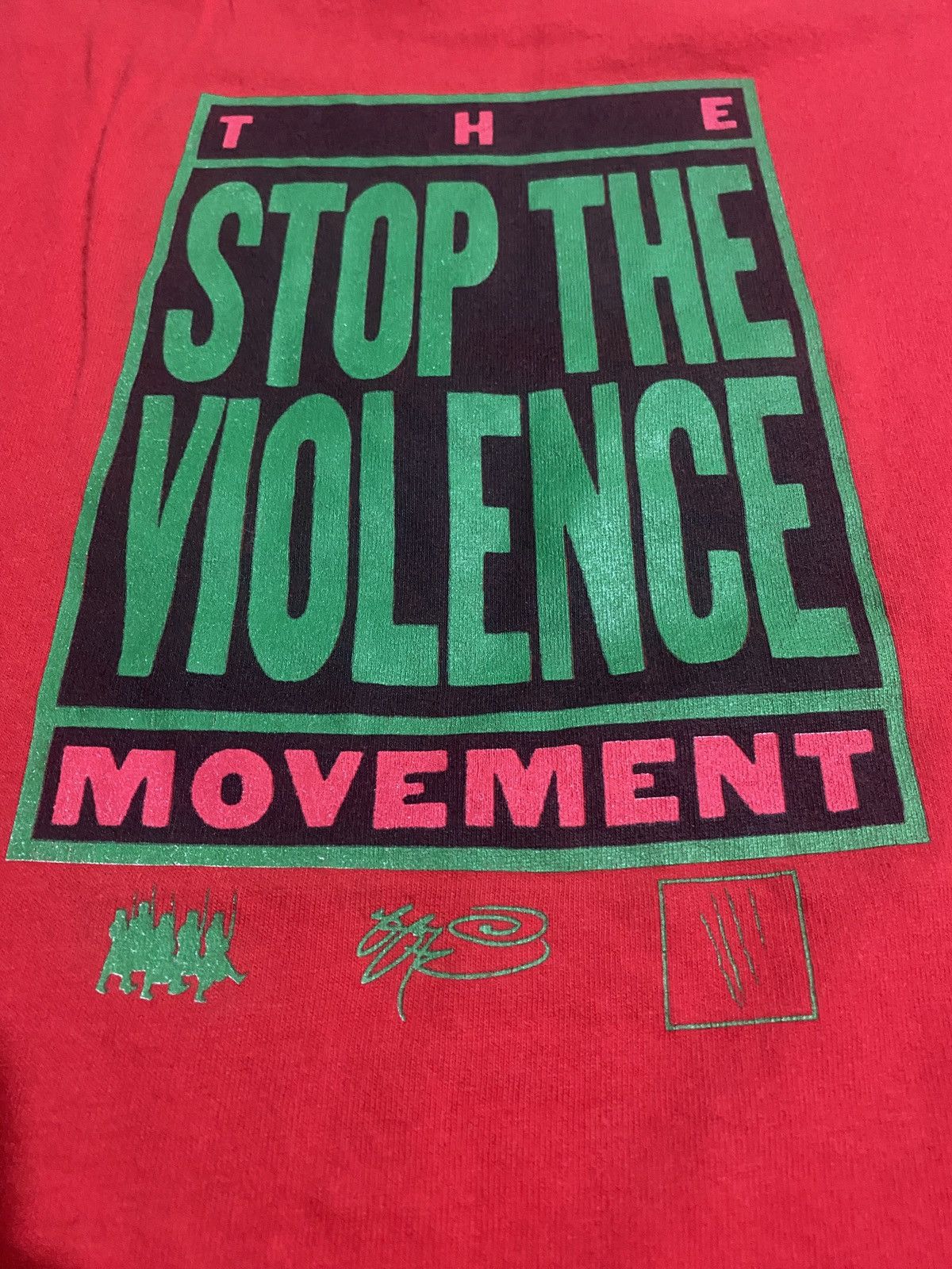 Vintage Vintage Stop The Violence Movement / Self Distruction Tee Size US XL / EU 56 / 4 - 3 Thumbnail