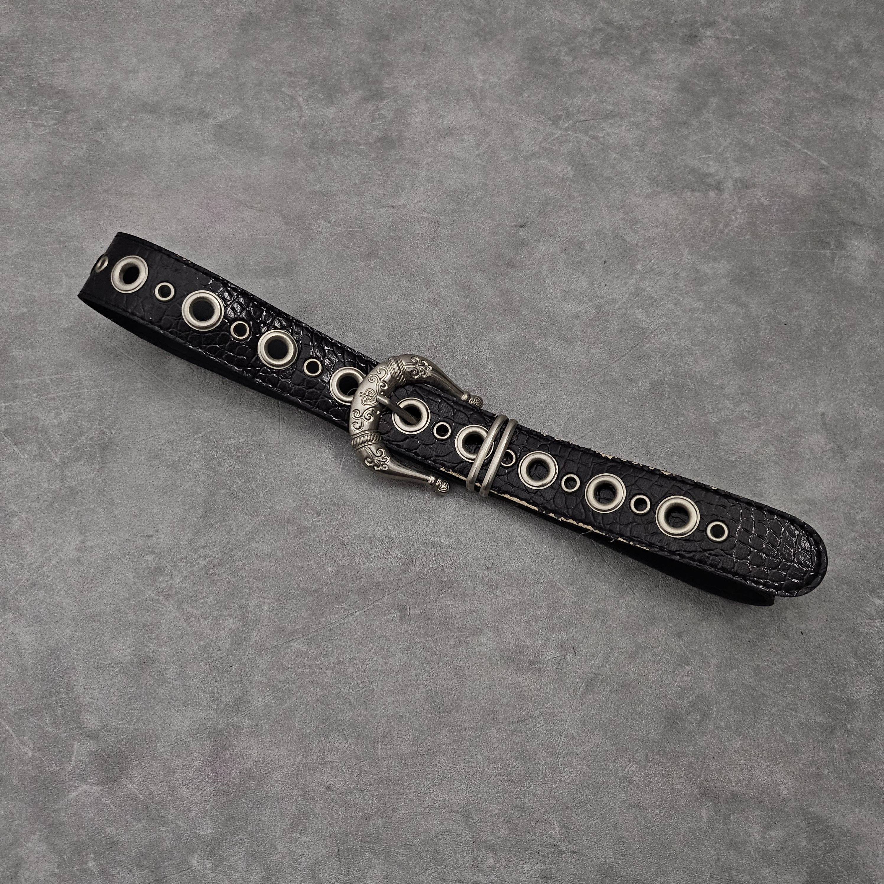 If Six Was Nine Black snakeskin punk goth belt Size ONE SIZE - 2 Thumbnail