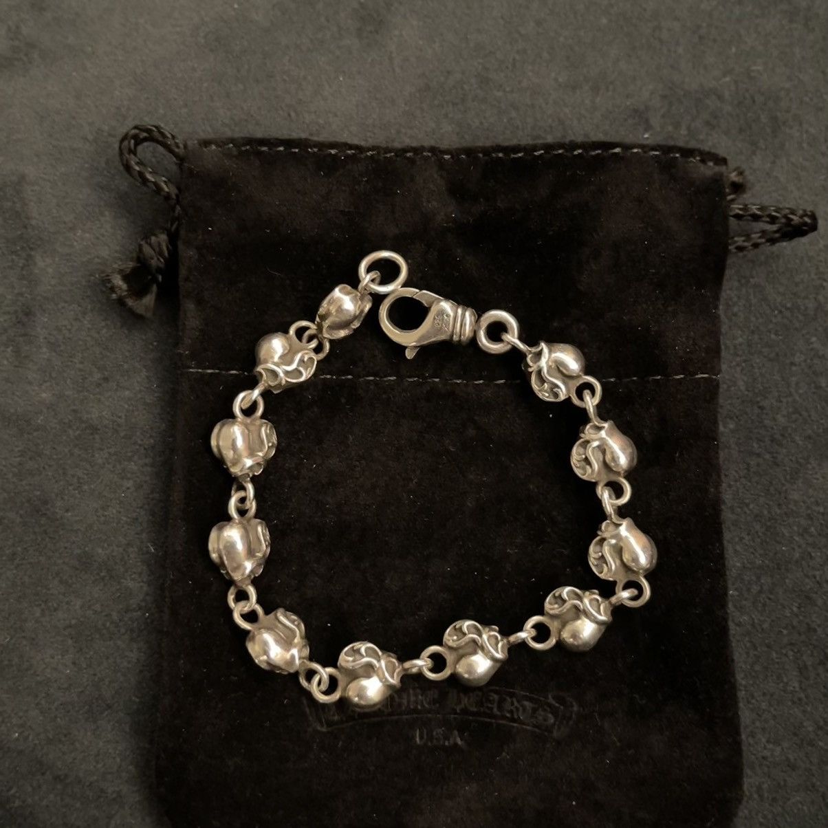 Chrome Hearts Chrome Hearts Heart Stack Charm Bracelet 11 Link 7.25 Inch Size ONE SIZE - 5 Thumbnail