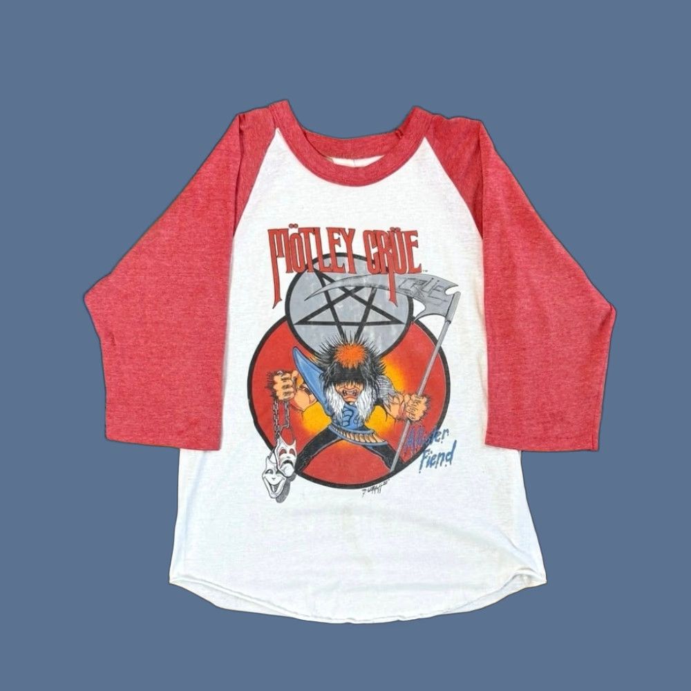 Vintage VINTAGE Motley Crue Theatre Of Pain Tour T-Shirt 80s Small Mens White 3/4 Sleeve Rock Music Band Size US S / EU 44-46 / 1 - 1 Thumbnail