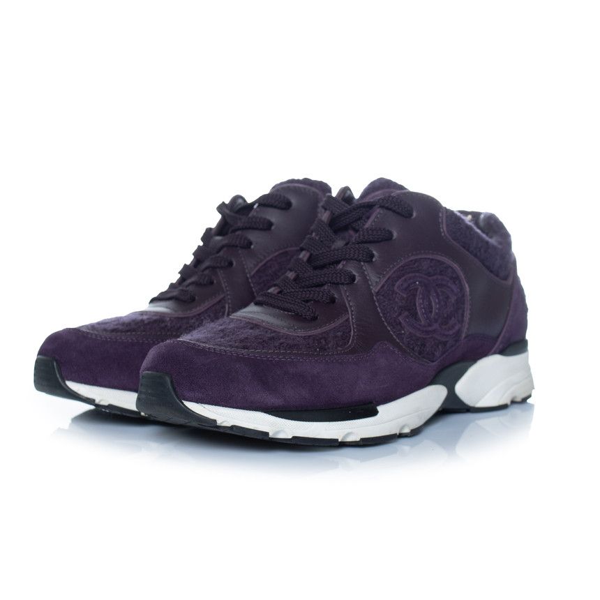 Chanel Chanel, purple interlocking CC logo sneakers Size US 9 / IT 39 - 1 Thumbnail