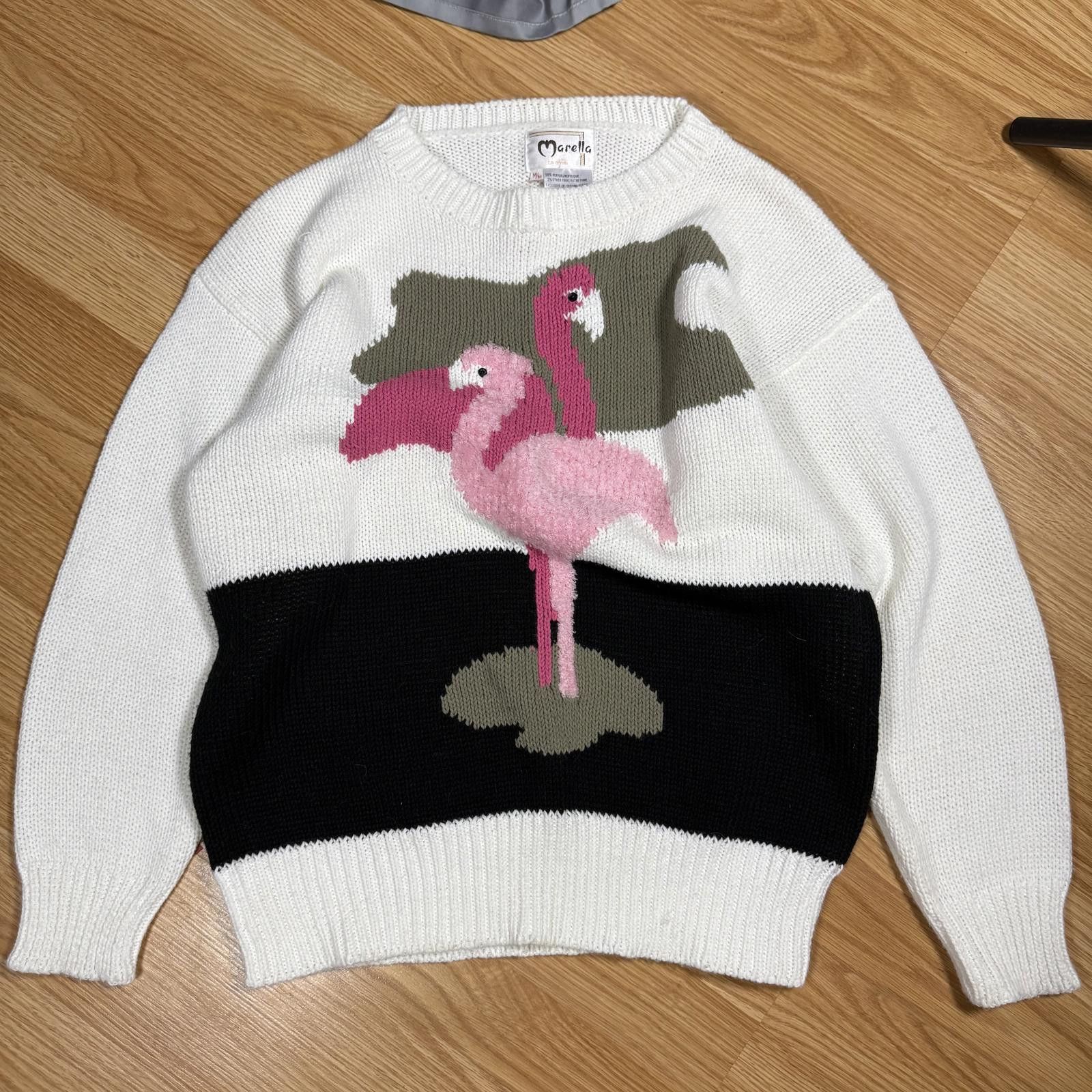 Other Vintage Flamingo Knit Sweater Womens Medium Size M / US 6-8 / IT 42-44 - 3 Thumbnail