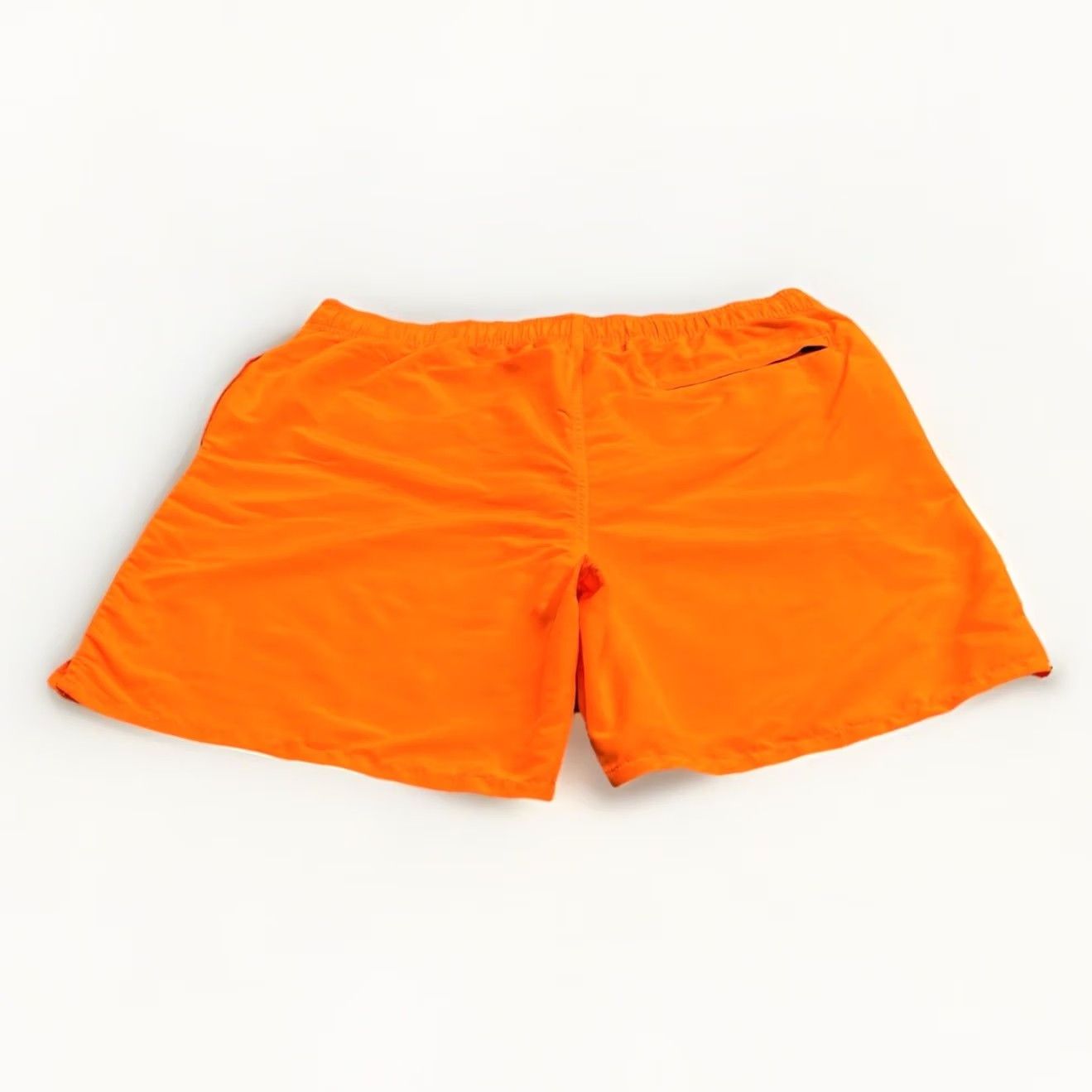 Vintage Stüssy Big Basic Water Shorts Mens L Orange Swim Bottom Holiday Casual with Back Zip Pocket Size US 33 - 2 Thumbnail