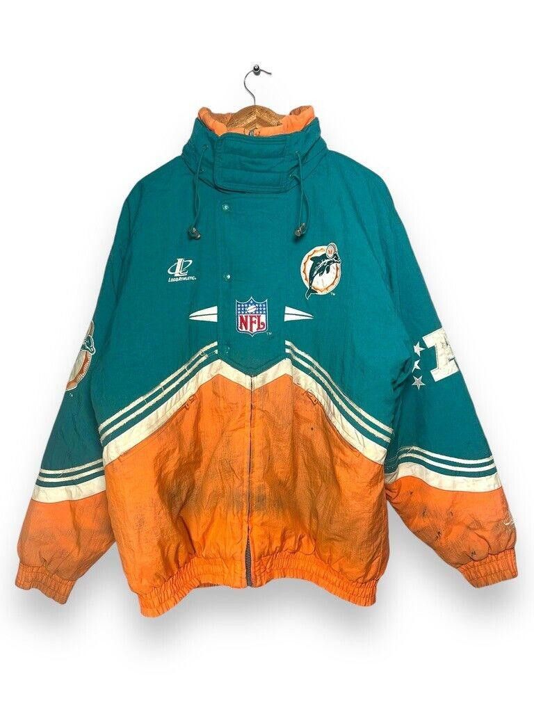 NFL Vintage 90s Miami Dolphins NFL Insulated Full Zip Jacket Size US L / EU 52-54 / 3 - 1 Thumbnail