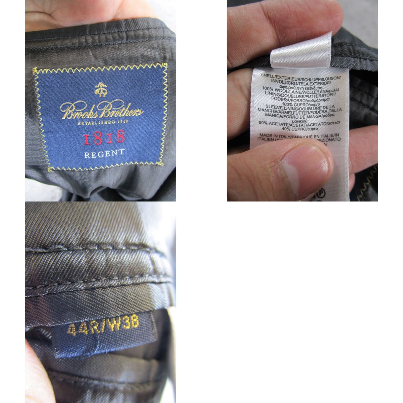 Brooks Brothers Brooks Brothers Blazer Mens 44 Gray Wool Two-Button Single-Breasted Jacket Coat Regular Length 2 Piece Office Size 44R - 8 Thumbnail