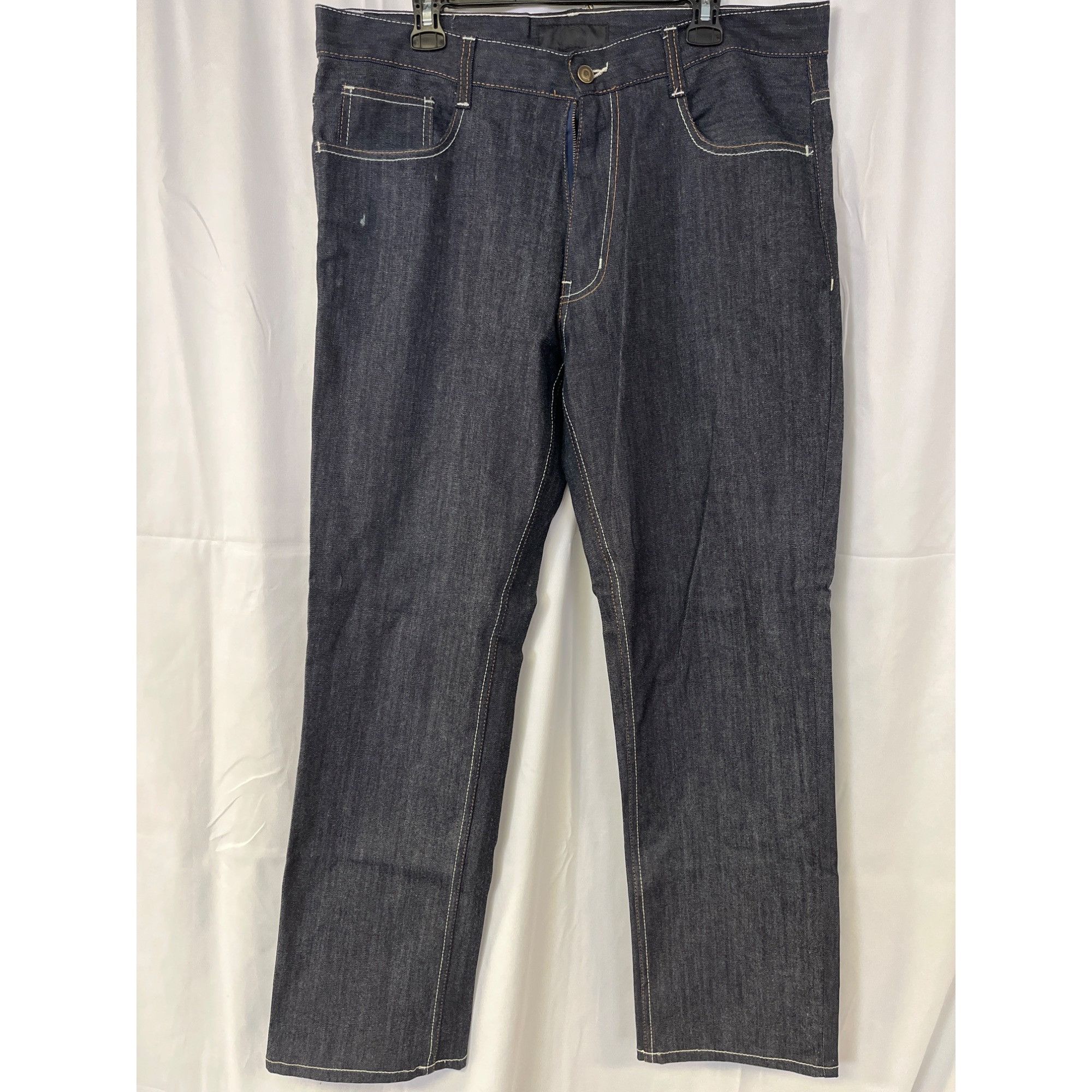 Other Q By Qruel Mens Dark Blue Straight Leg Jeans Size 38 SKU 656 Size US 38 / EU 54 - 1 Thumbnail