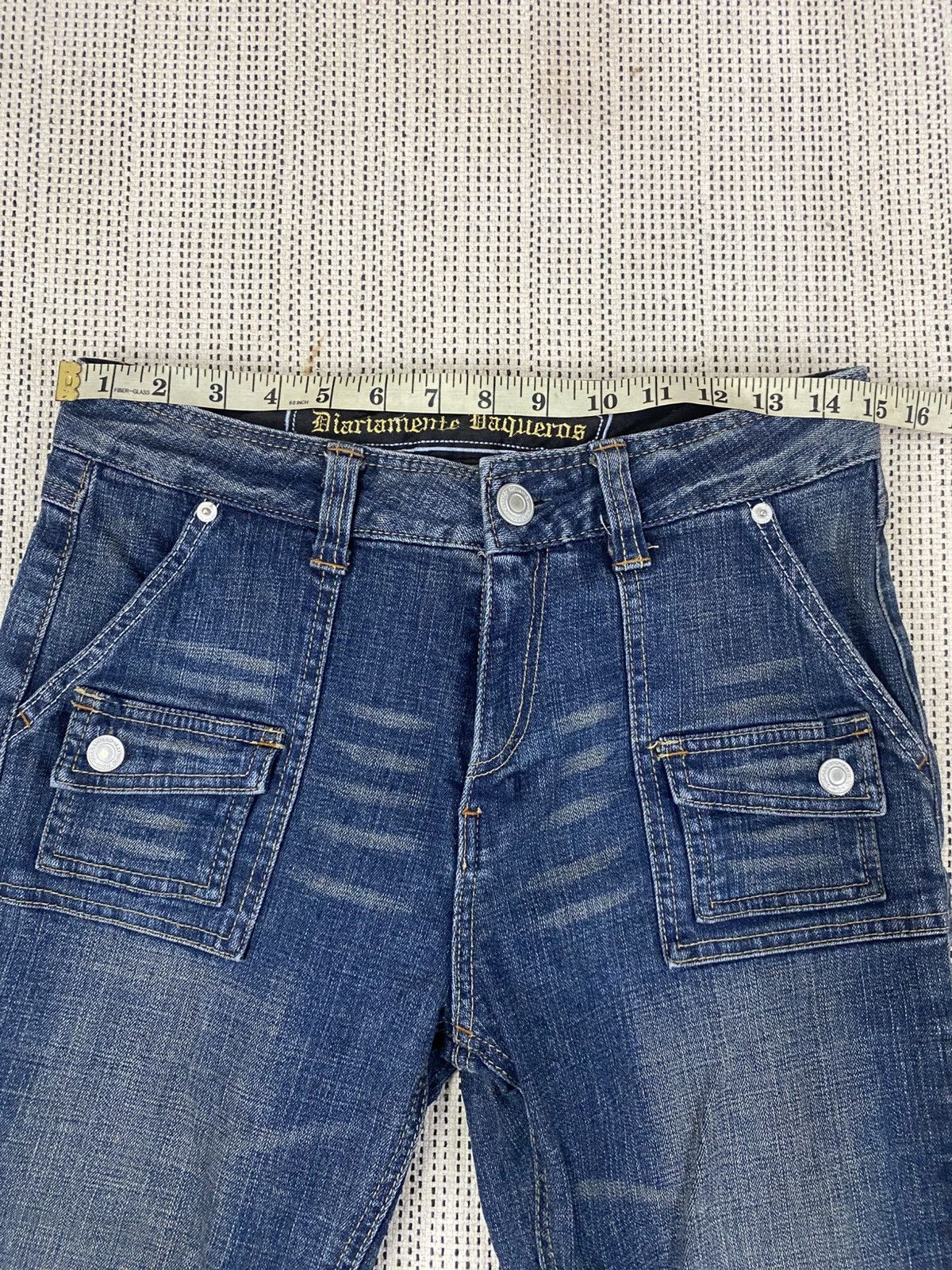 Japanese Brand Vintage 70sStyle Flared Denim Jeans Wash CargoPocket Bootcut Size US 30 / EU 46 - 10 Thumbnail