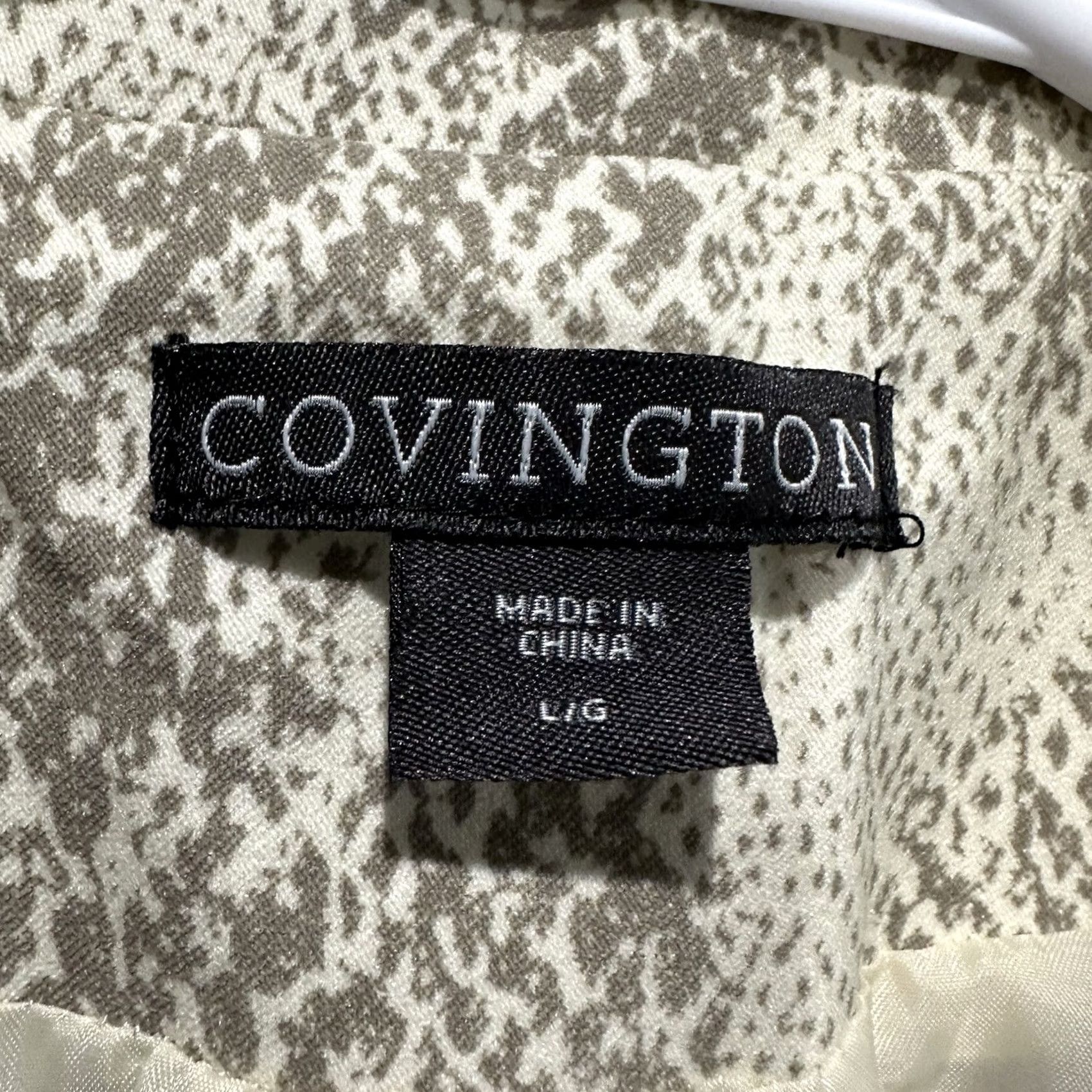 Skin VINTAGE Covington Blazer Womens Large Beige Snake Print One-Button Office Rayon Size L / US 10 / IT 46 - 4 Thumbnail