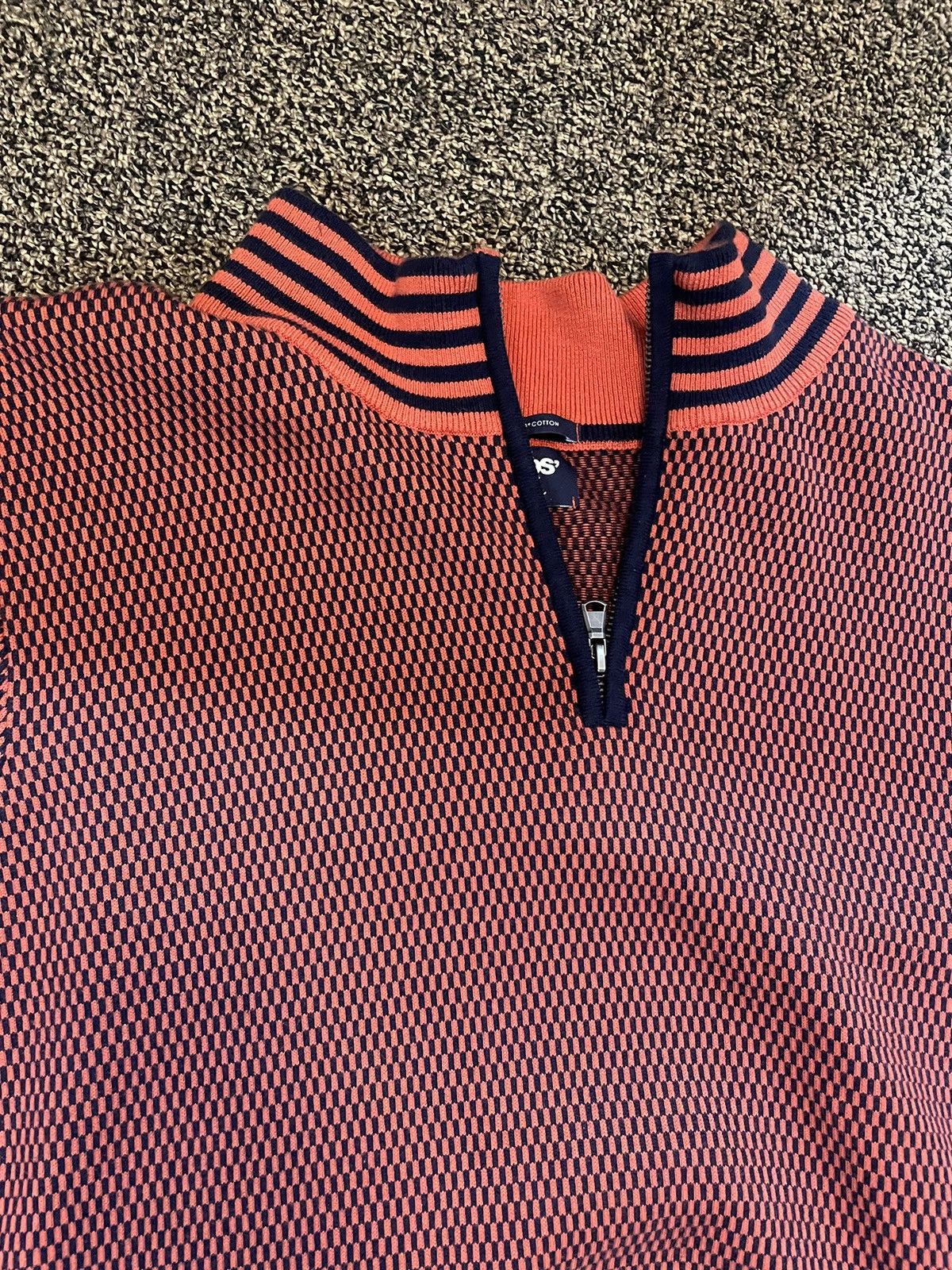 Vintage Orange Striped Zip-Up sweater Size US XL / EU 56 / 4 - 4 Thumbnail