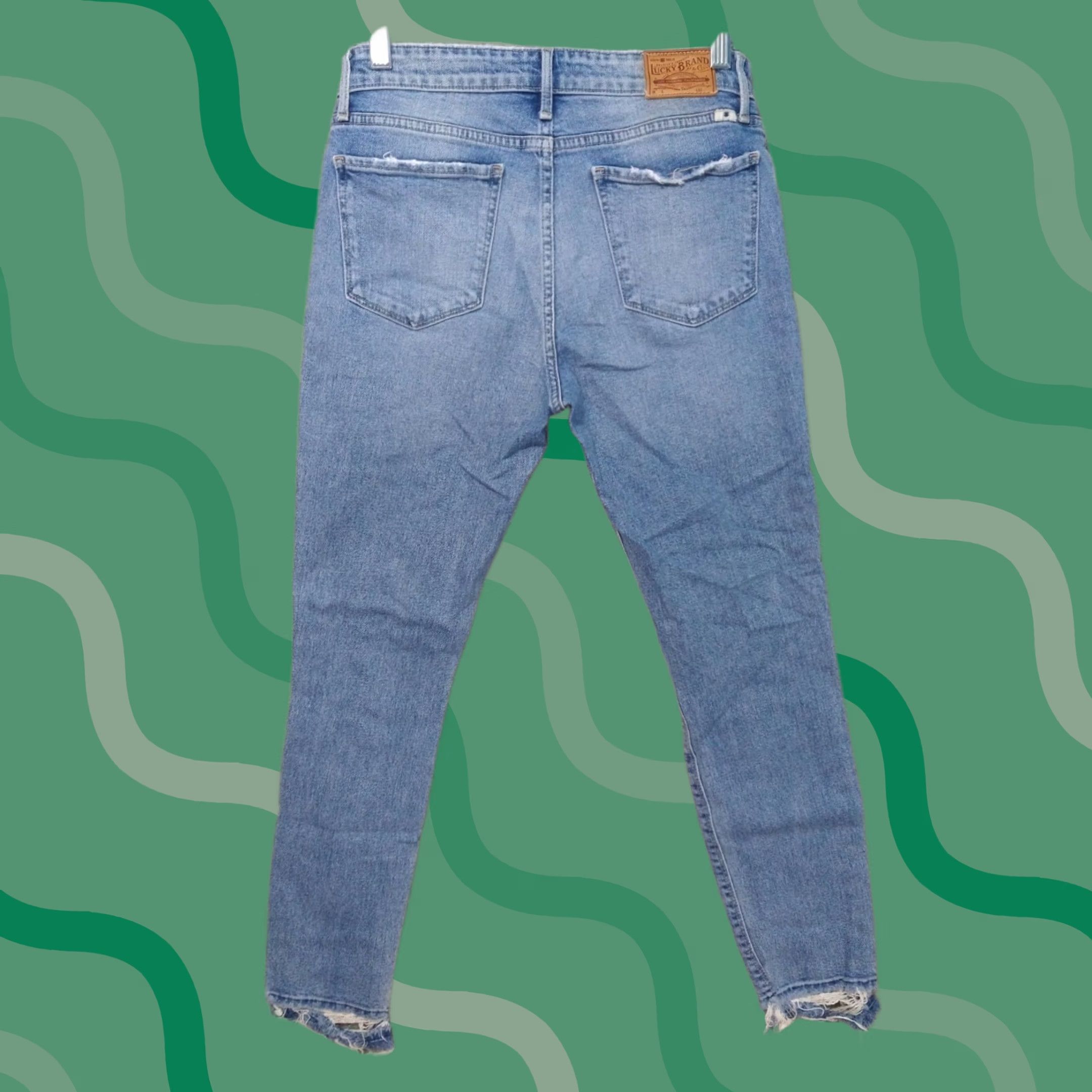 Lucky Brand Lucky Brand Jeans Womens 4/27 Blue Cone Denim AVA Skinny Mid Rise Distressed Size 4 27in Inseam 27in Blue 5-Pocket Design Denim Shirt? Size 27" / US 4 / IT 40 - 1 Thumbnail