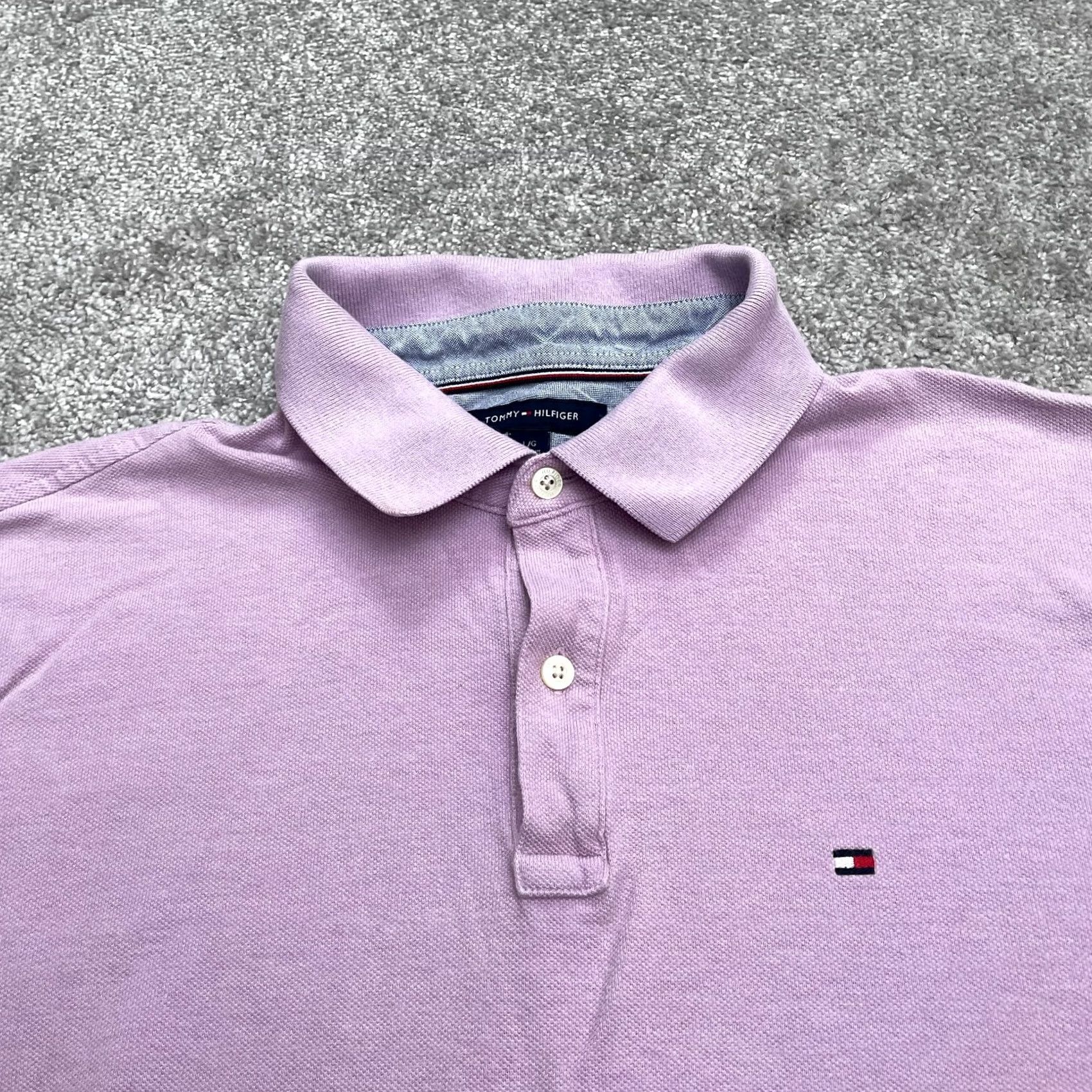 Tommy Hilfiger Tommy Hilfiger Custom Fit Polo Shirt Men Large Purple Cotton Short Sleeve Casual Size US L / EU 52-54 / 3 - 3 Thumbnail