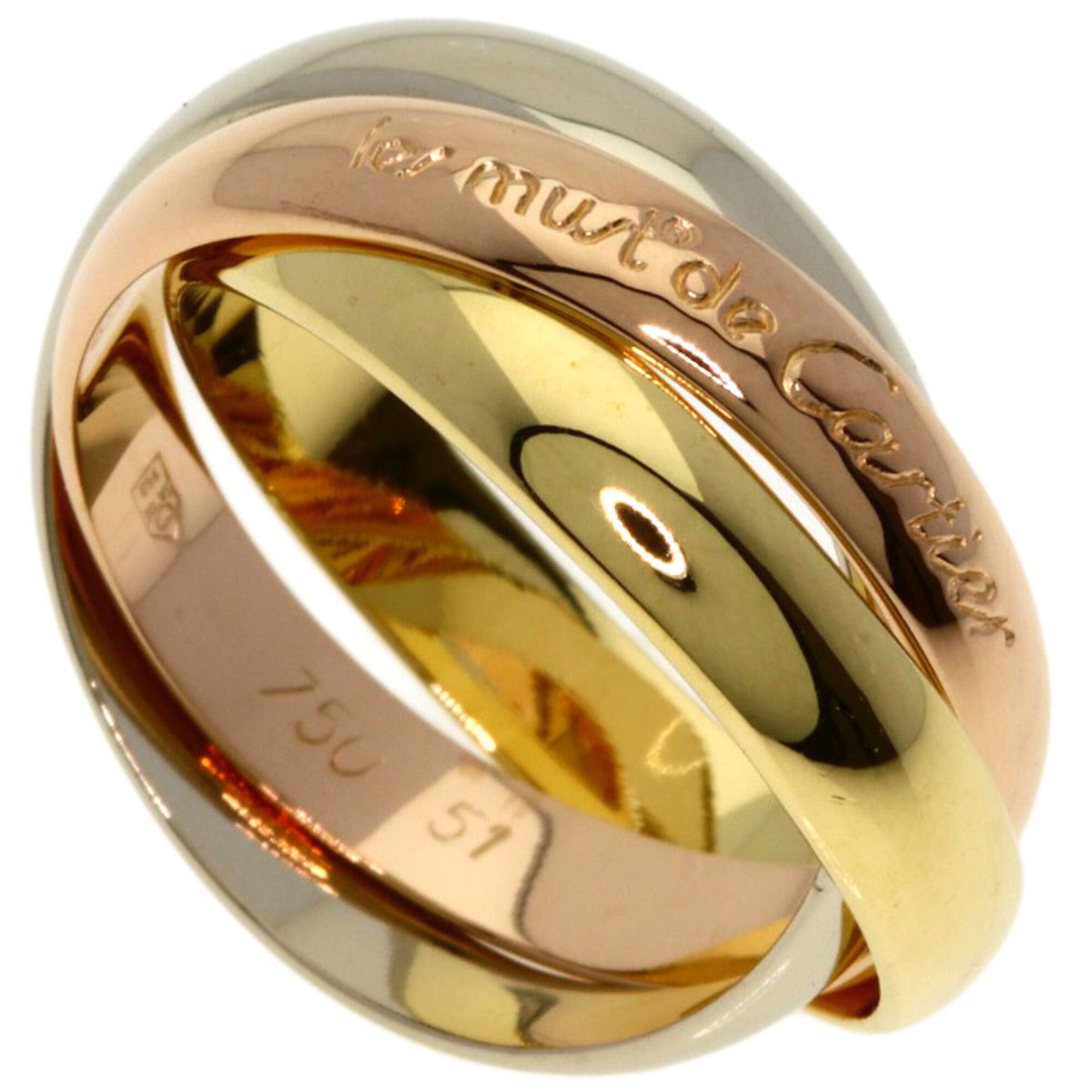 Cartier Cartier Trinity #51 Ring - 18K Yellow Gold/18K White Pink Gold Women's CARTIER Size ONE SIZE - 1 Thumbnail