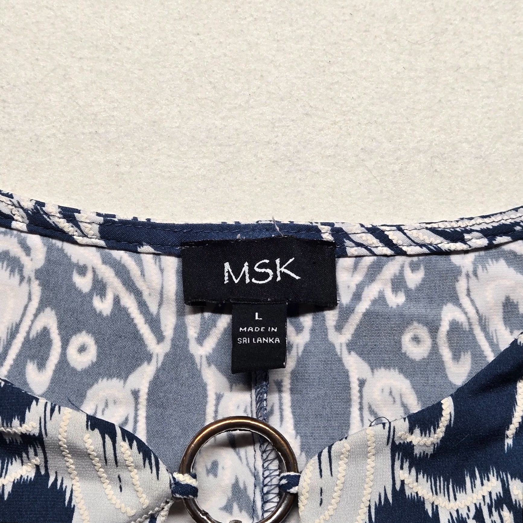 Vintage MSK Blue Shirt Stretch Top V-Neck 3/4 Sleeves Adult Women's Size L Large Size L / US 10 / IT 46 - 3 Thumbnail