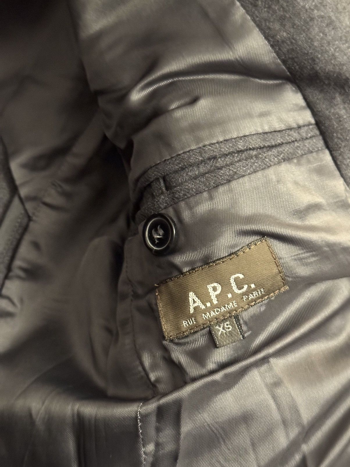 A.P.C. APC grey wool blazer jacket XS men Size 36R - 2 Thumbnail