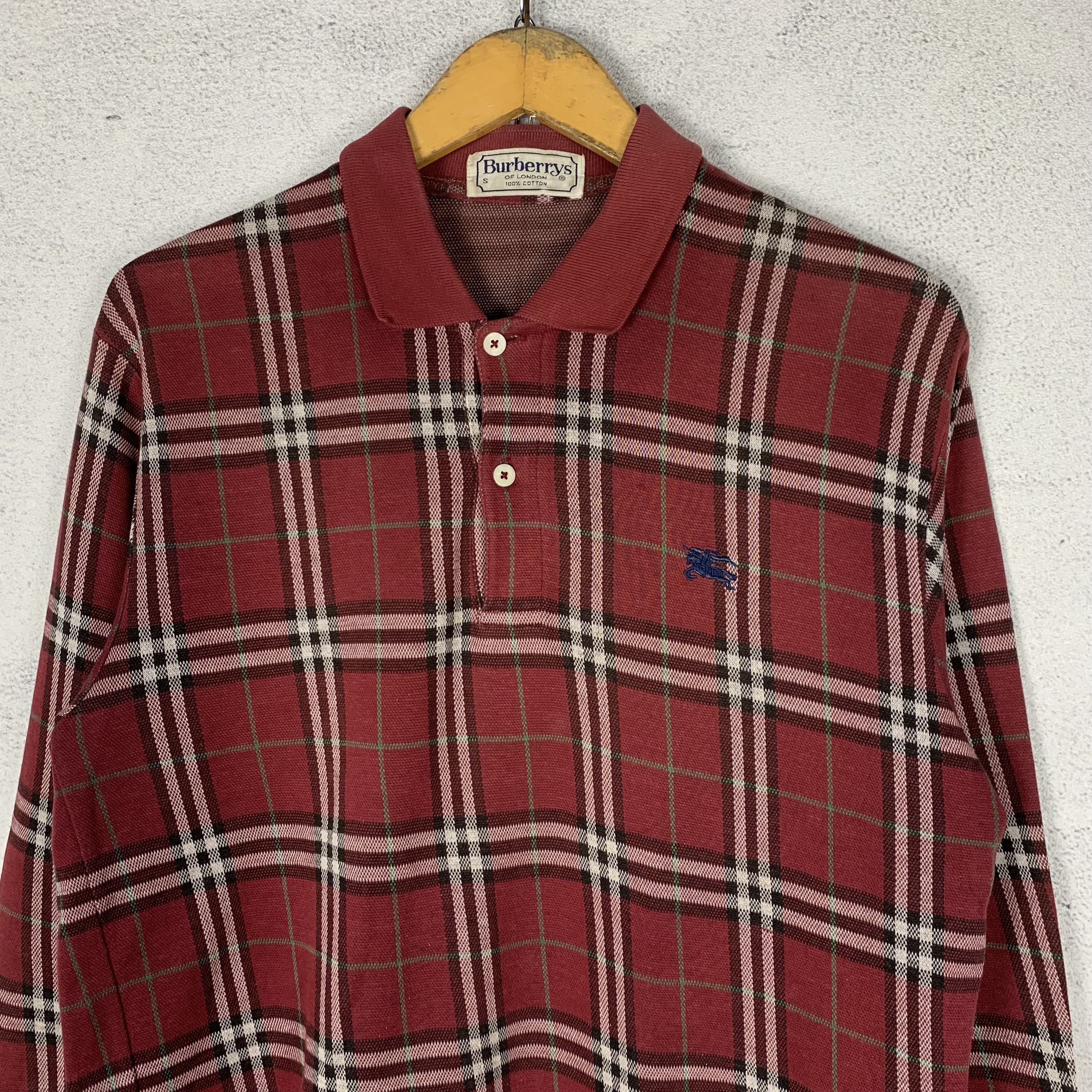 Burberry Vintage Burberry Plaid Tartan Longsleeve Tshirt Rugby Polo Size US S / EU 44-46 / 1 - 2 Thumbnail