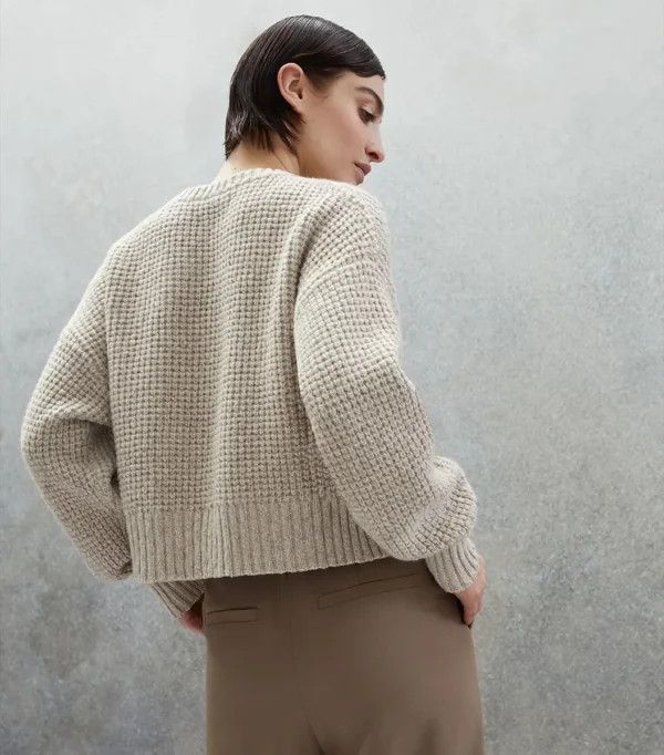 Brunello Cucinelli o1la1rc1a0325 Knitted Sweater in Light Brown Size XL / US 12-14 / IT 48-50 - 2 Thumbnail