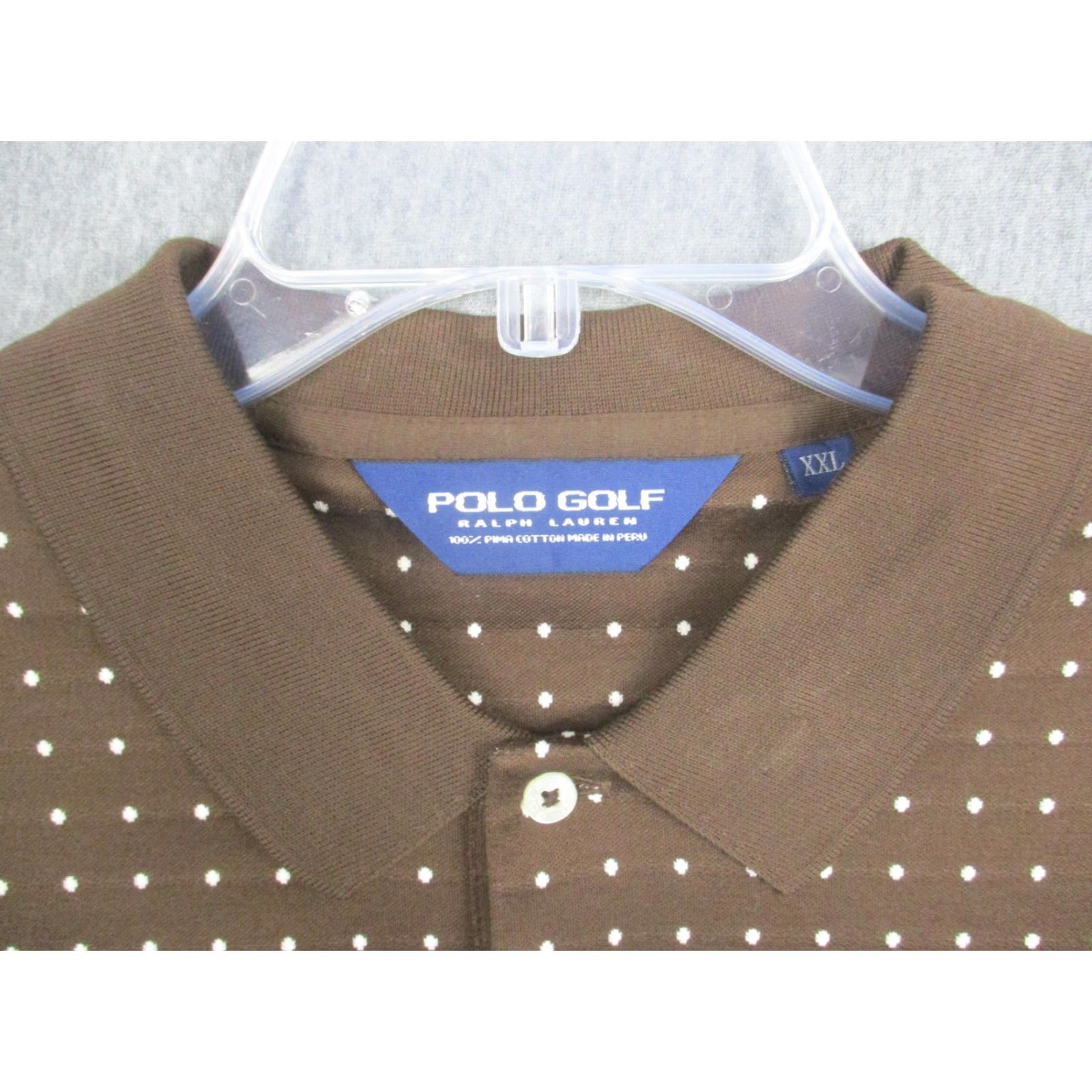 Polo Ralph Lauren Polo Ralph Lauren Polo Shirt Mens 2XL Brown Polka Dot Pima Golf Bel Air Size US XXL / EU 58 / 5 - 2 Thumbnail
