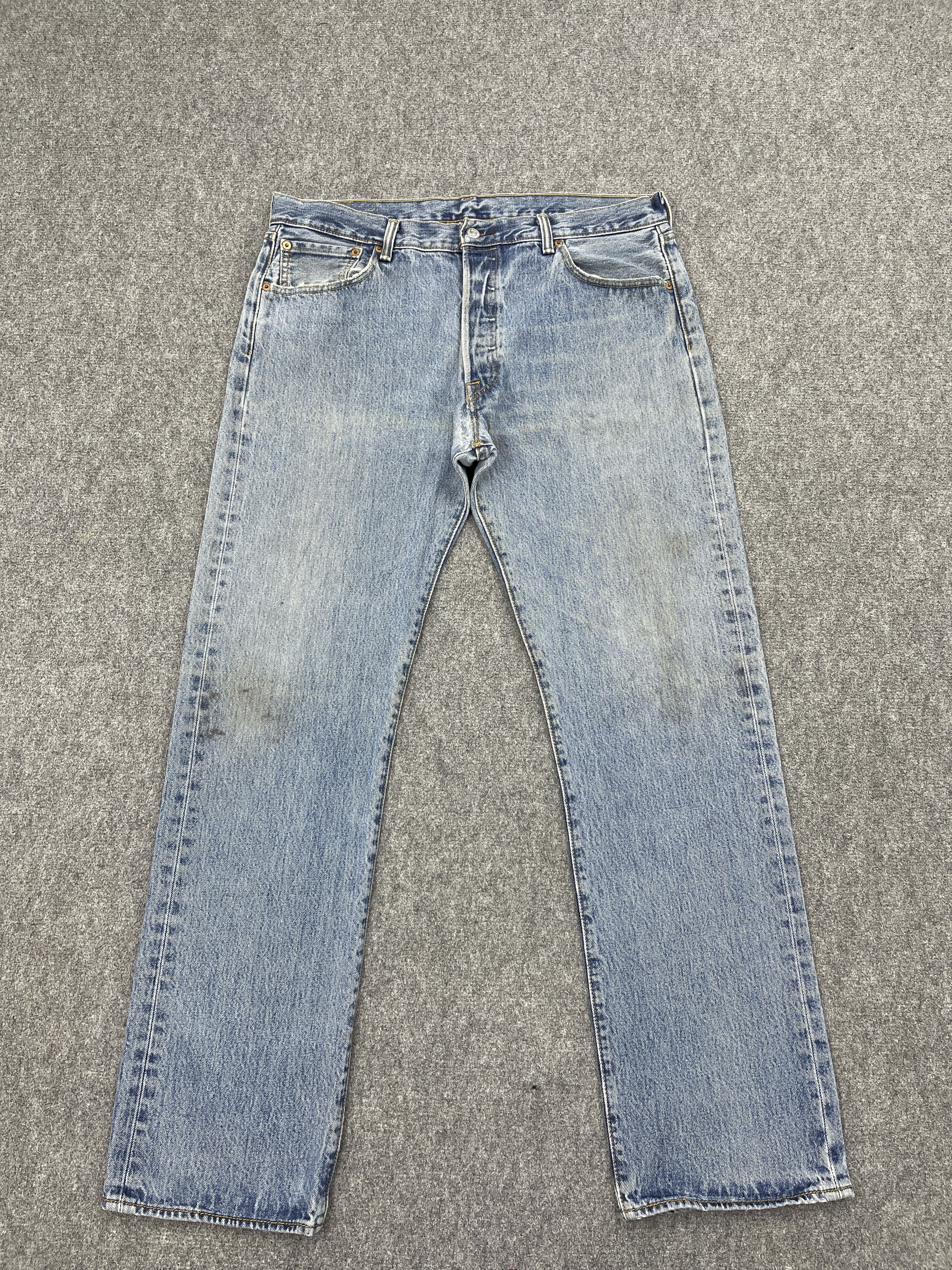 Levi's × Vintage Vintage Levis 501 Light Blue Washed Denim Jeans Size US 35 - 1 Thumbnail
