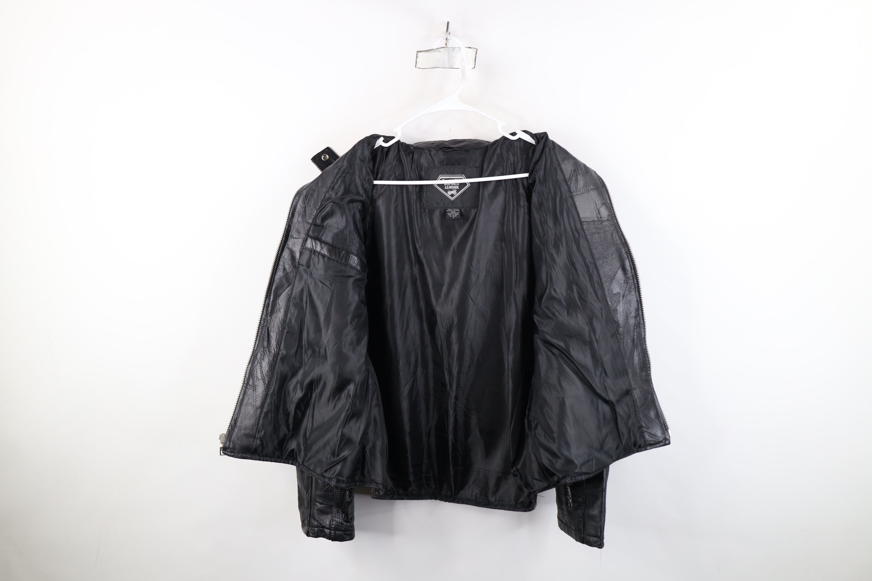 Vintage Vintage 90s Buffalo Leather Motorcycle Cafe Racer Jacket Size US L / EU 52-54 / 3 - 9 Thumbnail