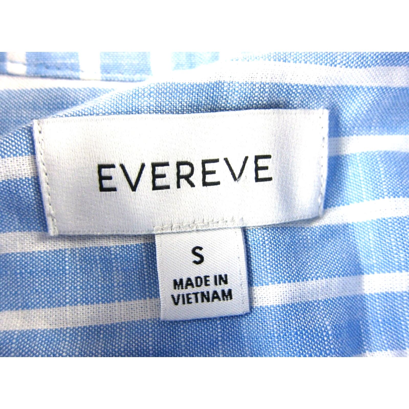Vintage EVEREVE Blue White Stripe 3/4 Sleeve Button Down Apron Shirt Dress Woman Small Size S / US 4 / IT 40 - 3 Thumbnail