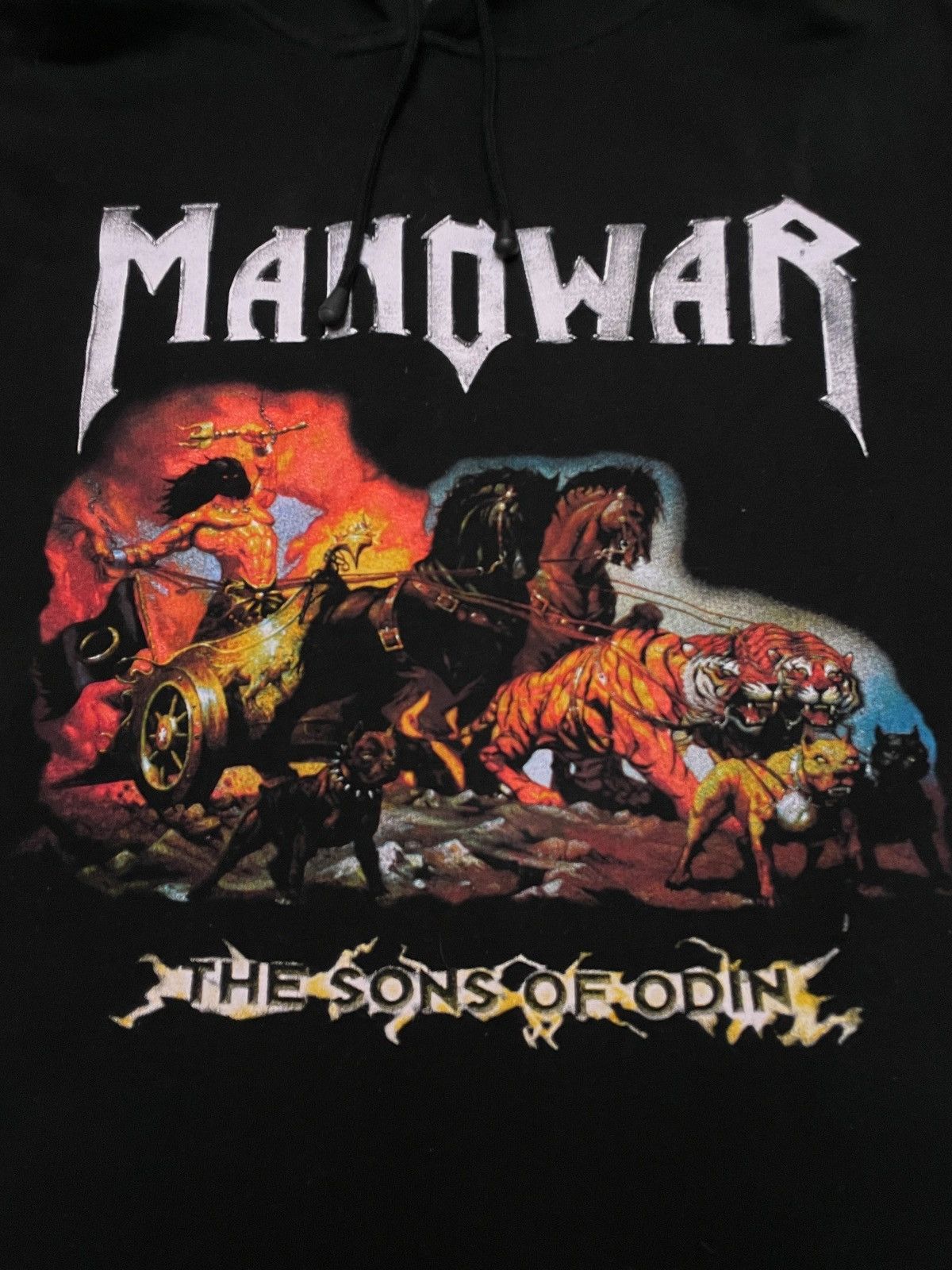 Vintage Manowar The Sons of Odin Double Print Hoodie XXL Size US XXL / EU 58 / 5 - 5 Thumbnail