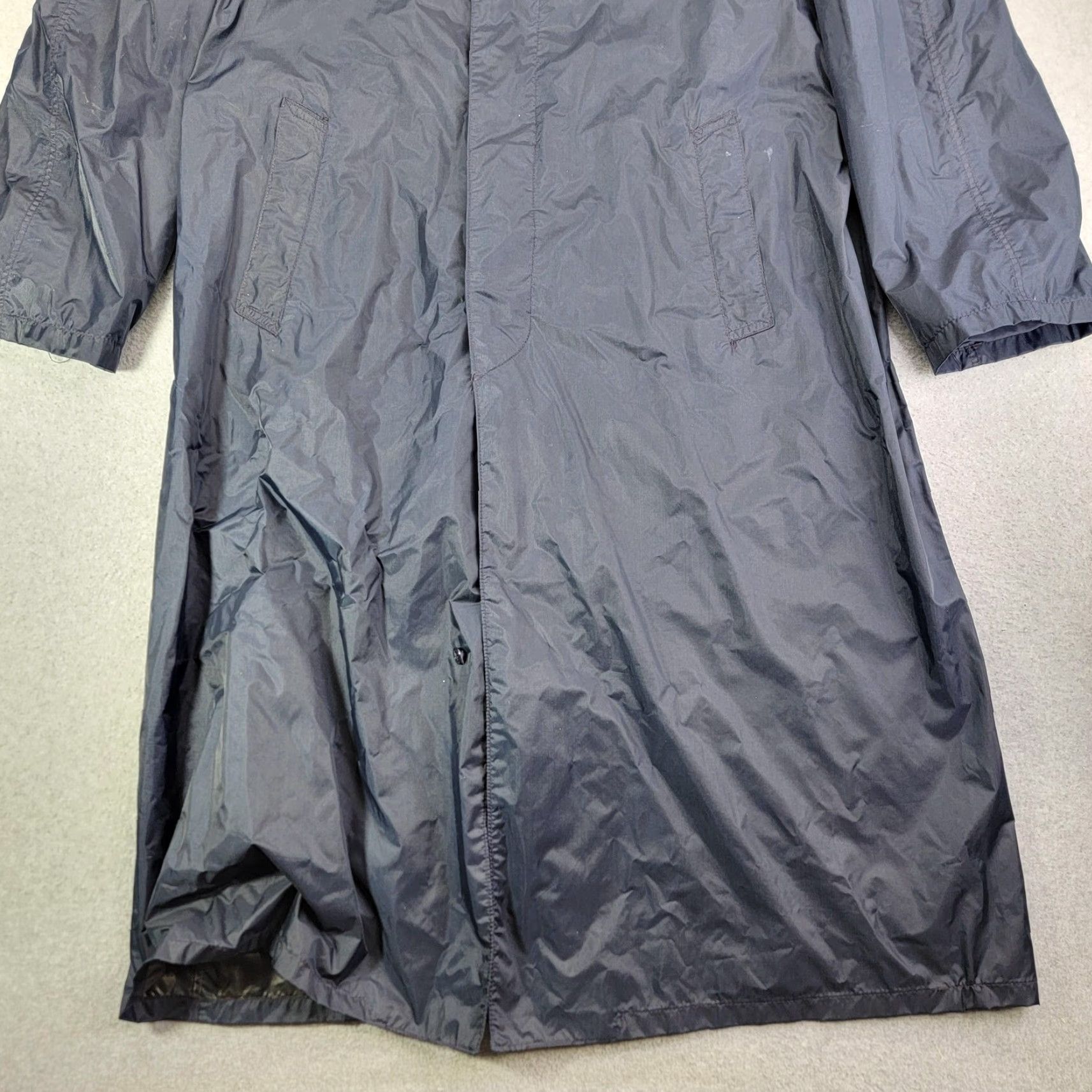 Vintage VINTAGE Brownwood Mfg. Co. Coat Mens 40 Blue Nylon Raincoat Military USAF 70s Size US XXS / EU 40 - 2 Thumbnail
