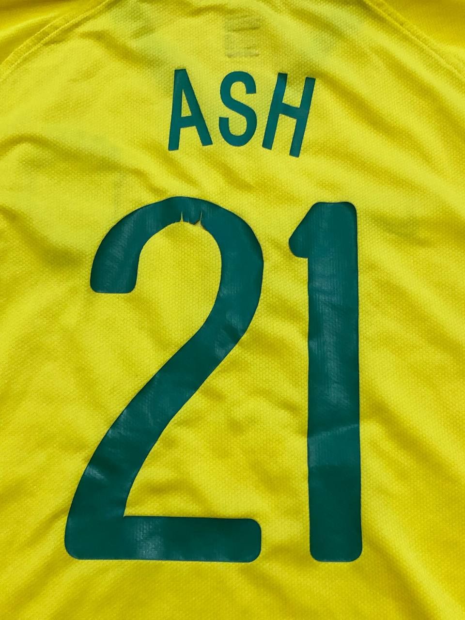 Nike Vintage Jerseys Nike yellow T-shirt Y2K football #21 ASH Size US M / EU 48-50 / 2 - 11 Thumbnail