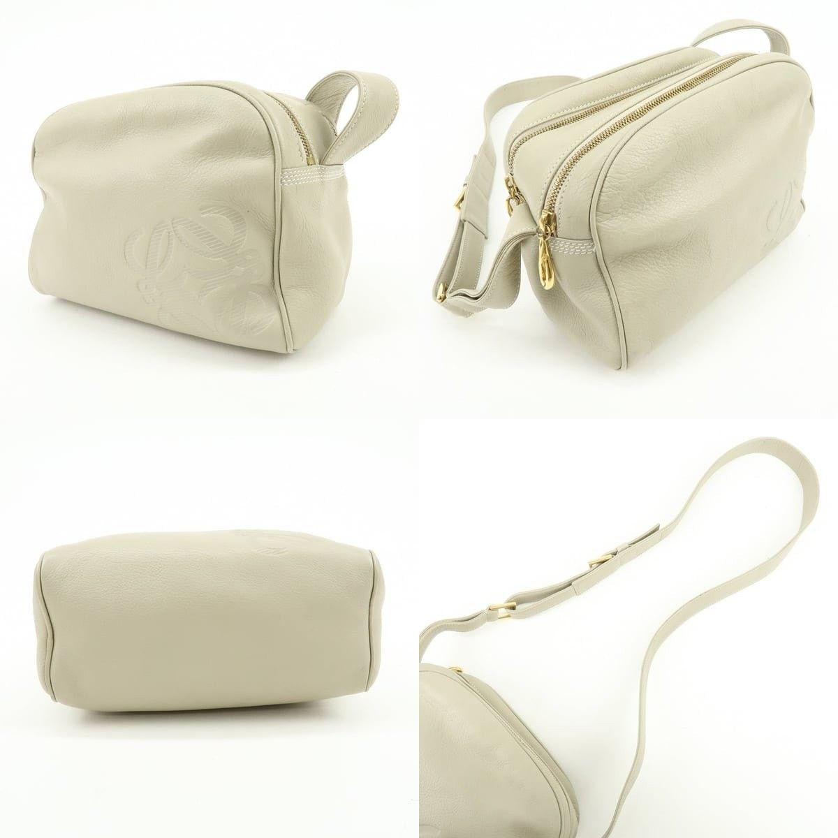 Loewe Loewe Anagram Leather Crossbody Bag Cream Size ONE SIZE - 3 Thumbnail