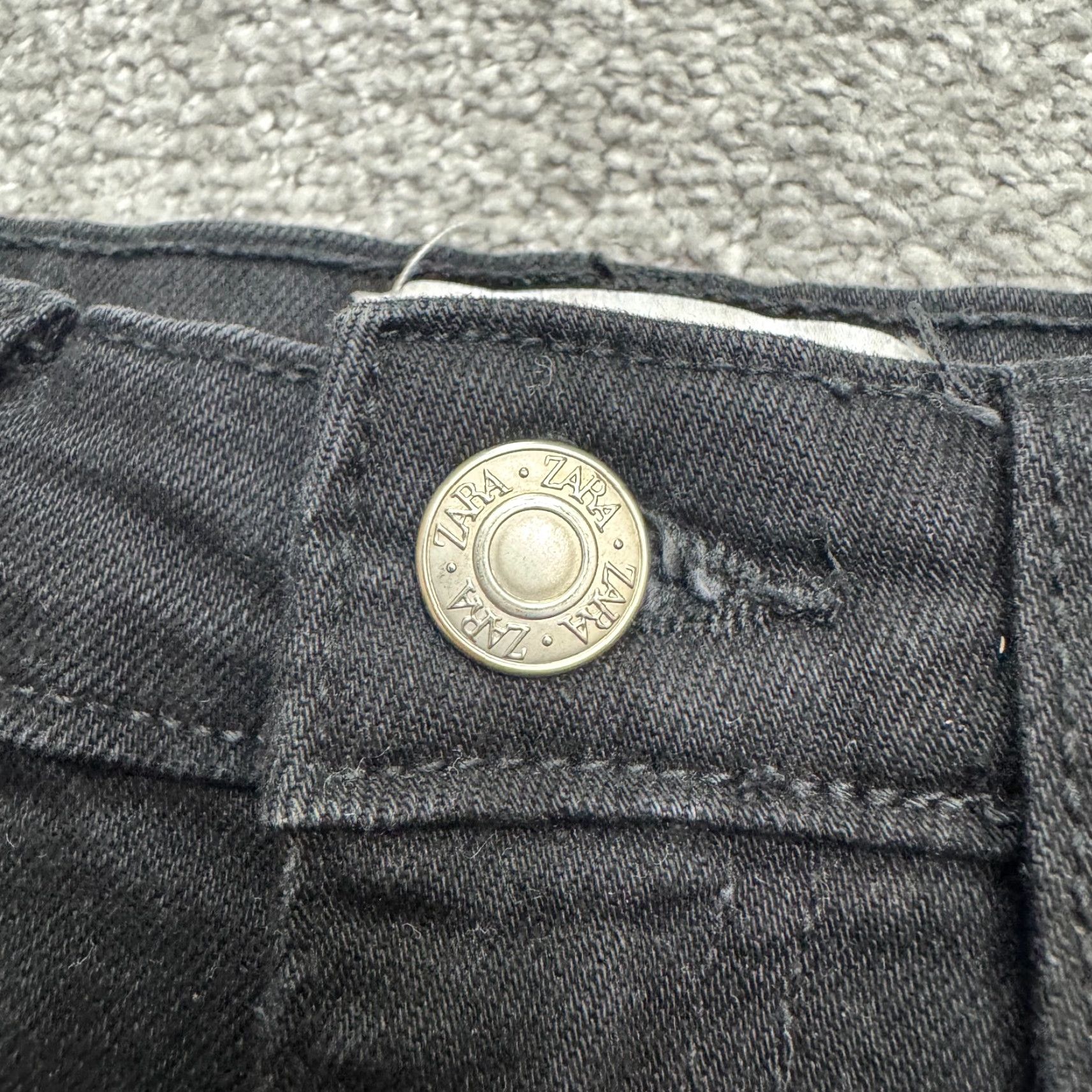 Zara Zara Jeans Womens Black Denim Wide-Leg High Rise 25x26 5-Pocket Stretch Baggy Casual City Outdoor Streetwear Size 26" / US 2 / IT 38 - 4 Thumbnail