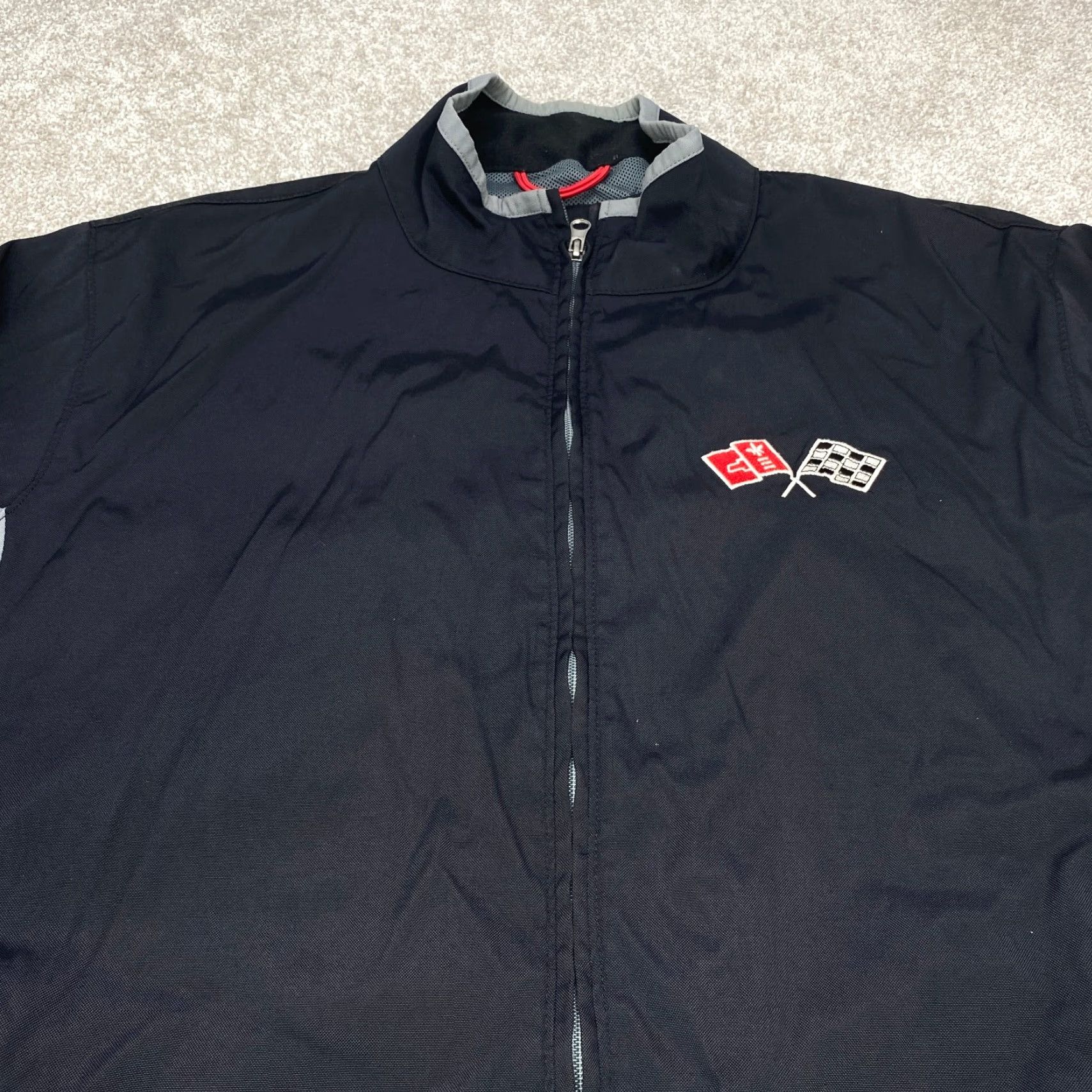 Vintage VINTAGE Chevelle Ralph White Embroidered Aviator Jacket Mens XL Black Gray Nylon 6967 Size US XL / EU 56 / 4 - 4 Thumbnail