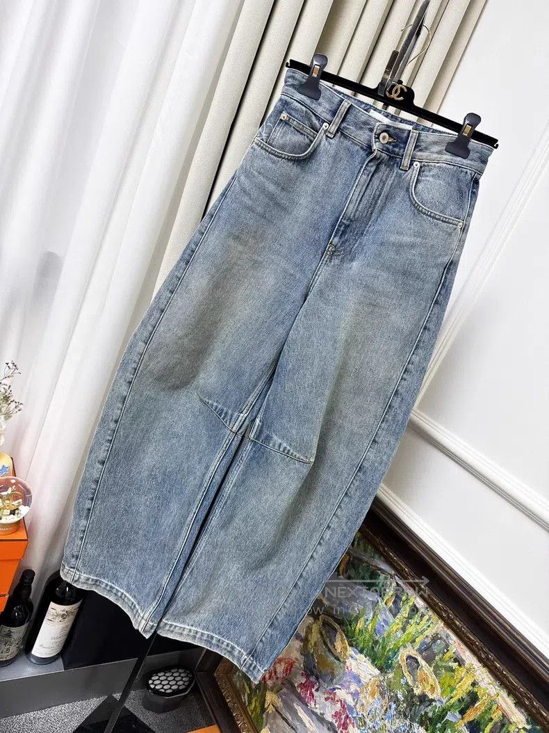 Loewe Loewe Dark blue washed bent knife jeans with side logo pri Size 42" / US 20 - 1 Thumbnail