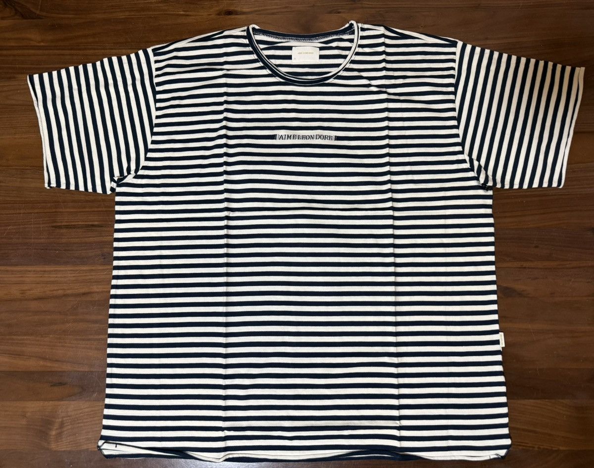 Aime Leon Dore Aime Leon Dore ALD Striped Tee Beach T-Shirt Queens Navy XXL Size US XXL / EU 58 / 5 - 2 Thumbnail