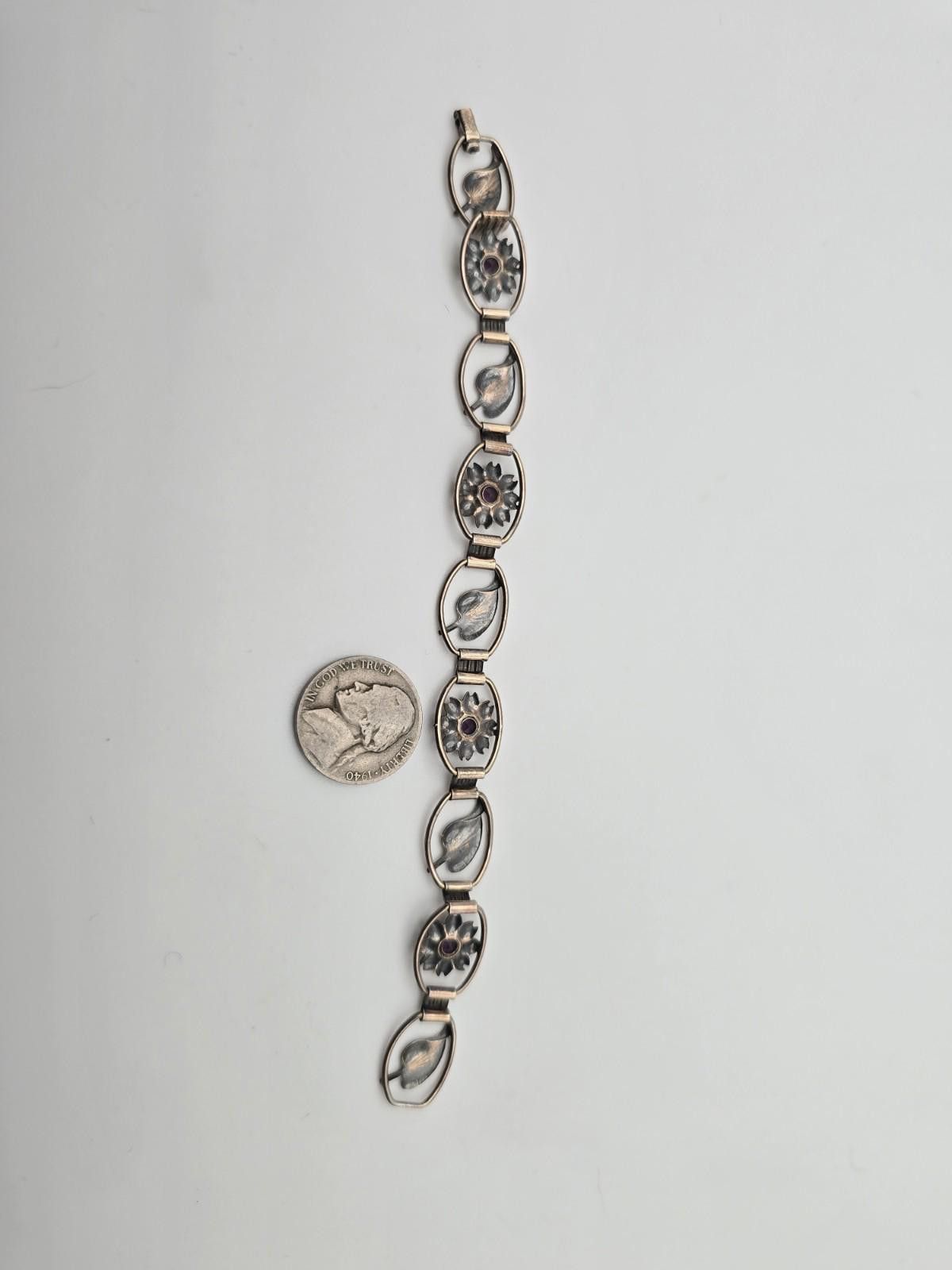 Other Vintage 1/20 12K GF / Sterling Bohemian Garnet Bracelet Size ONE SIZE - 4 Thumbnail