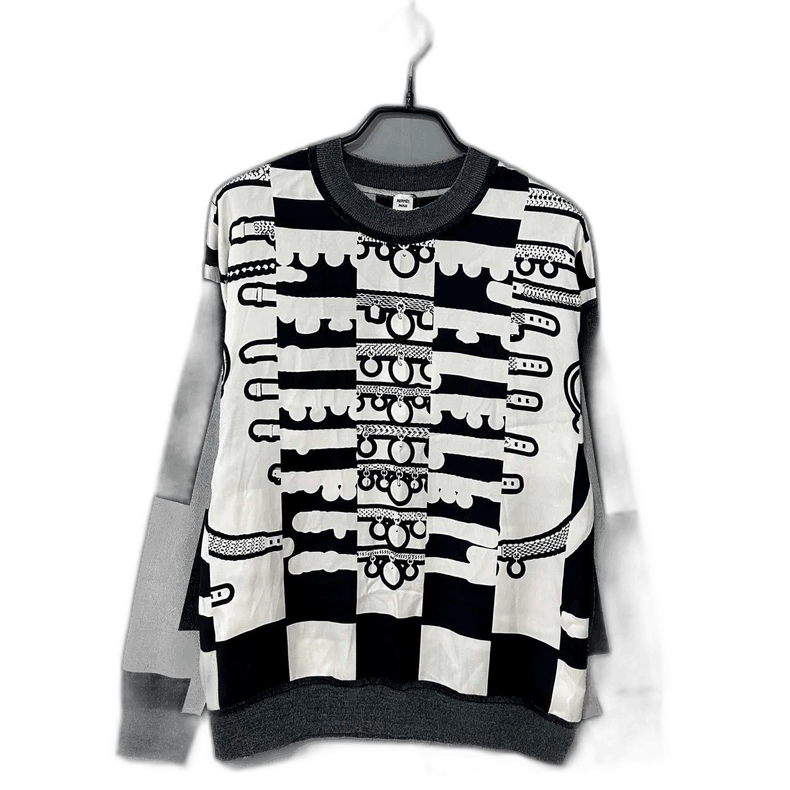 Hermes Black and White Silk Knit Sweater-2506 Size XS / US 0-2 / IT 36-38 - 1 Thumbnail