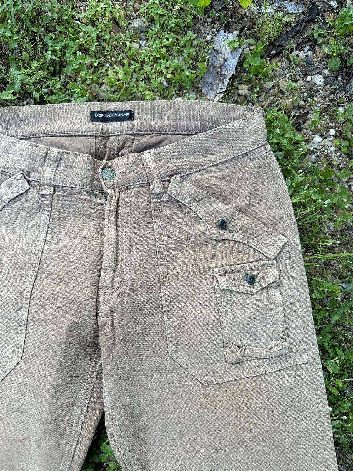 Japanese Brand W32 L31 🔥 VINTAGE DOPE+DRAKKAR CURVE/BANANA LEGS BUSH PANTS Size US 32 / EU 48 - 4 Thumbnail