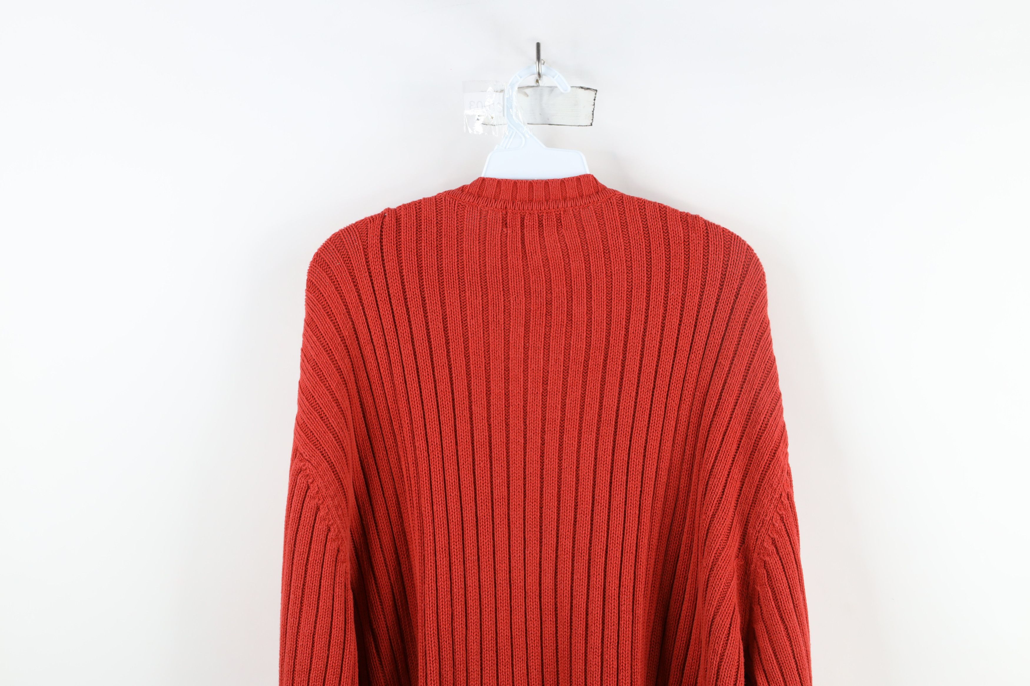 Vintage Vintage 90s Streetwear Cotton Ribbed Knit Sweater Orange Size US XL / EU 56 / 4 - 8 Thumbnail