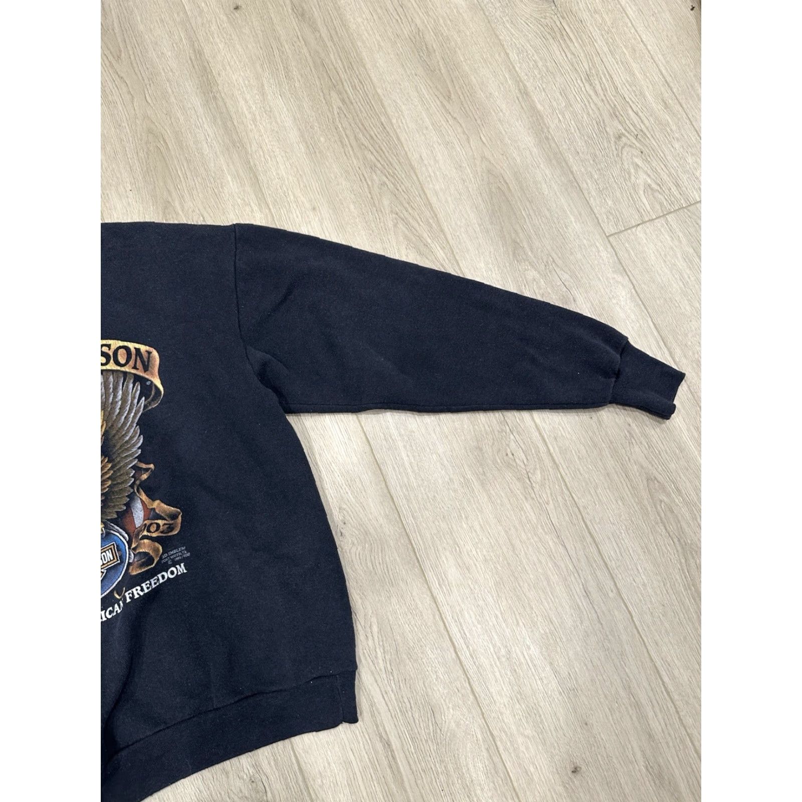 Harley Davidson VINTAGE Harley-Davidson 3D Emblem Sweatshirt Large Black Mens Crewneck Graphic Print 90s USA Eagle Heavyweight US Smooth Cotton Size US L / EU 52-54 / 3 - 2 Thumbnail