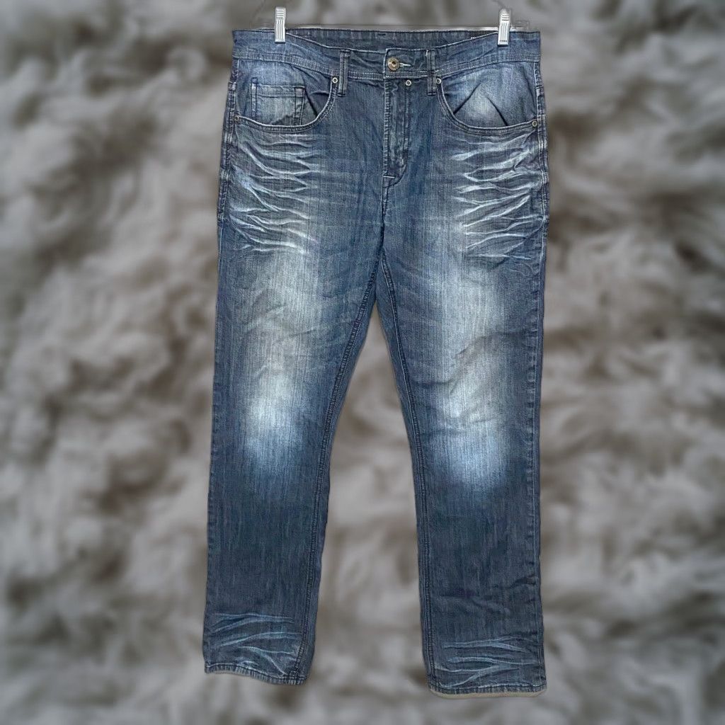 Buffalo David Bitton Buffalo David Bitton Jeans Evan-X Slim Stretch Mens 34x32 Whiskered Grunge Y2K Size US 34 / EU 50 - 1 Thumbnail