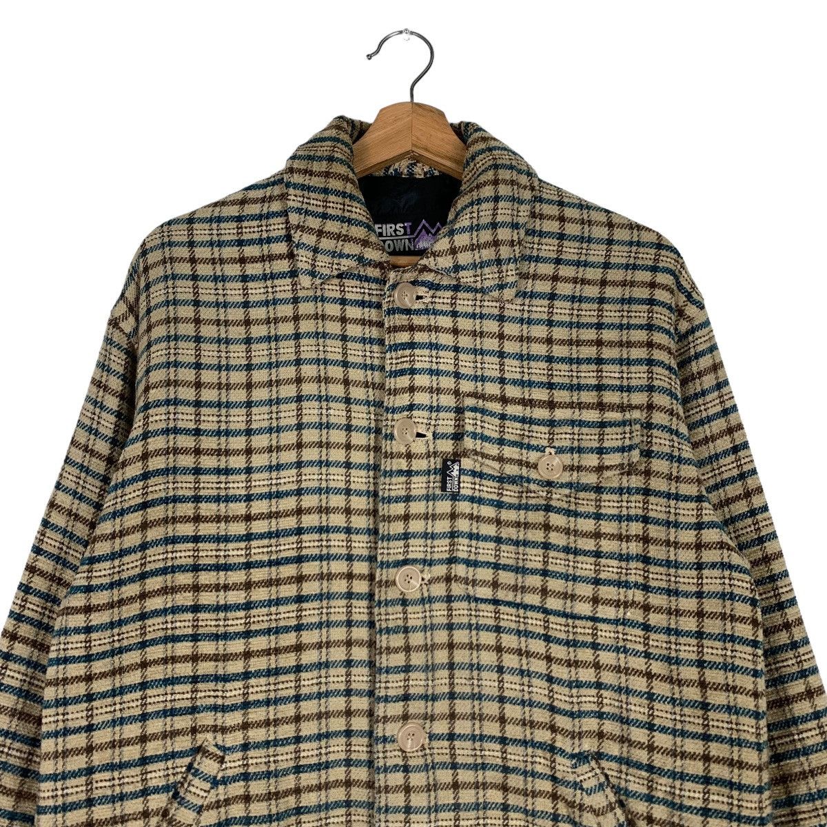 Japanese Brand FIRST DOWN Small Checked Casual Flannel Jacket #0905-C40 Size US M / EU 48-50 / 2 - 2 Thumbnail