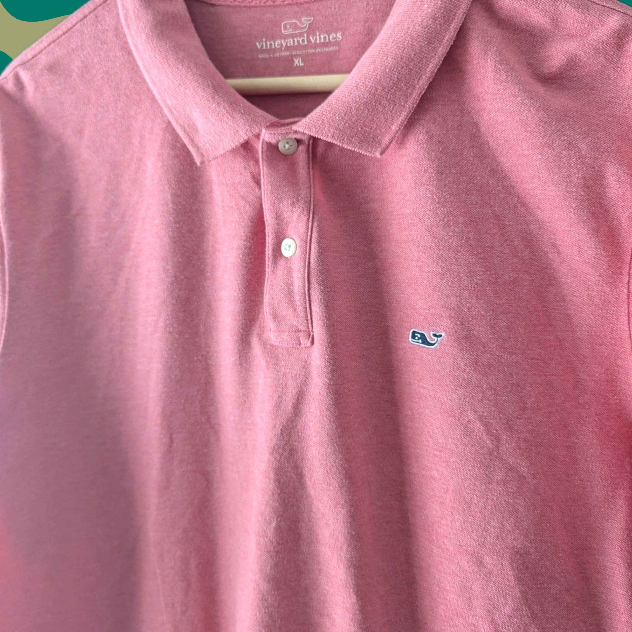 Vineyard Vines Vineyard Vines Polo Shirt Mens XL Pink Heathered Stretch Cotton Short Sleeve Shirt Size US XL / EU 56 / 4 - 1 Thumbnail